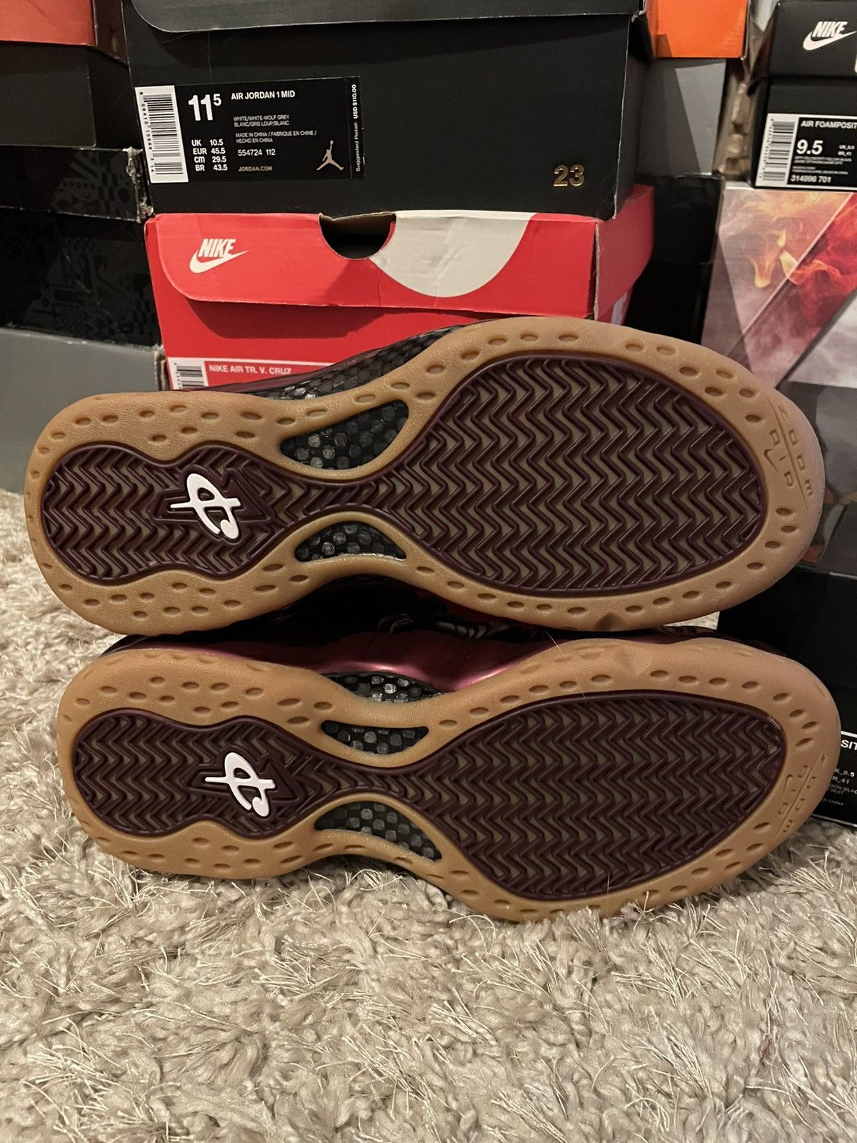 Nike Nike Air Foamposite One Night Maroon Size US 9.5 / EU 42-43 - 7 Thumbnail