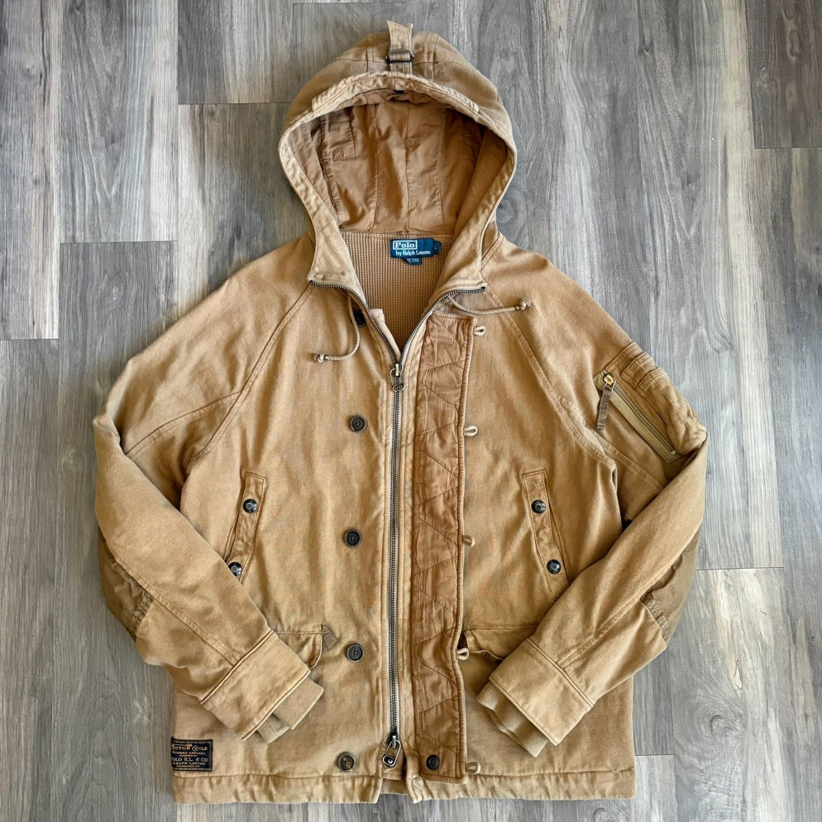 Polo Ralph Lauren × Vintage Vintage Polo Ralph Lauren Military Bomber Hoodie Jacket L Size US L / EU 52-54 / 3 - 5 Thumbnail