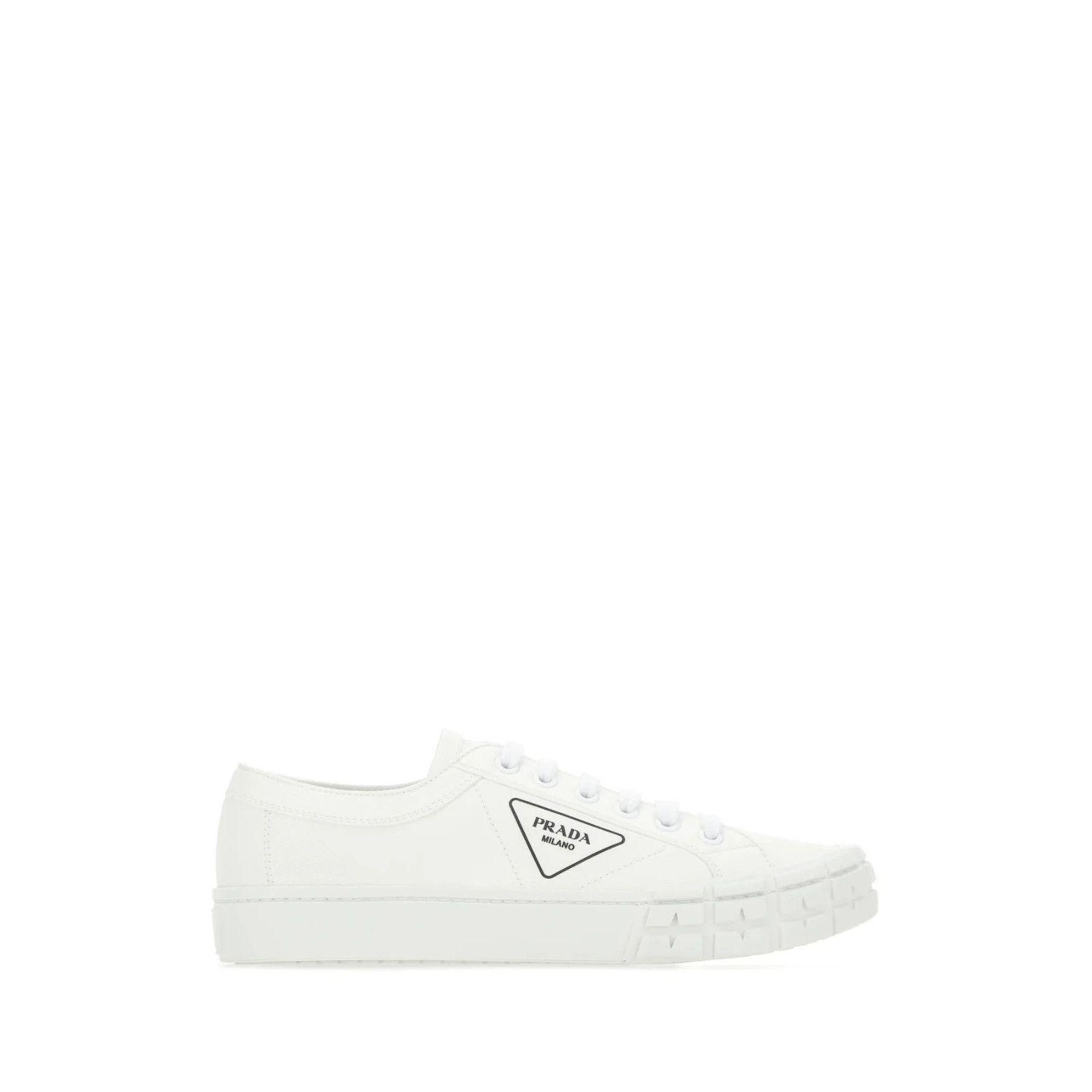 PRADA Wheel White Gabardine Sneakers New And Authentic (Men'