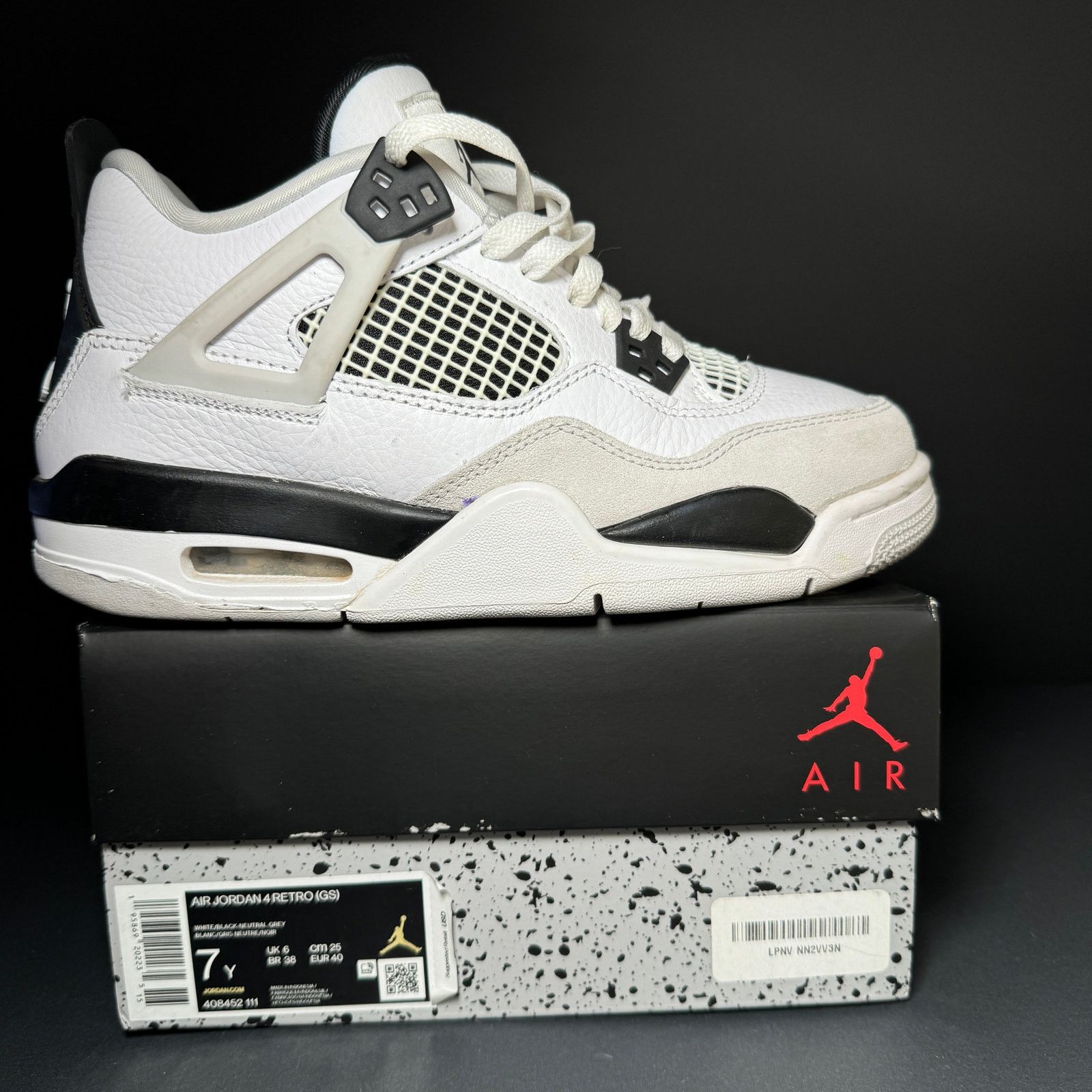 Jordan Brand × Nike Size 7 Nike Air Jordan 4 Retro GS Military Black Men's Shoes Size US 7 / EU 40 - 1 Thumbnail