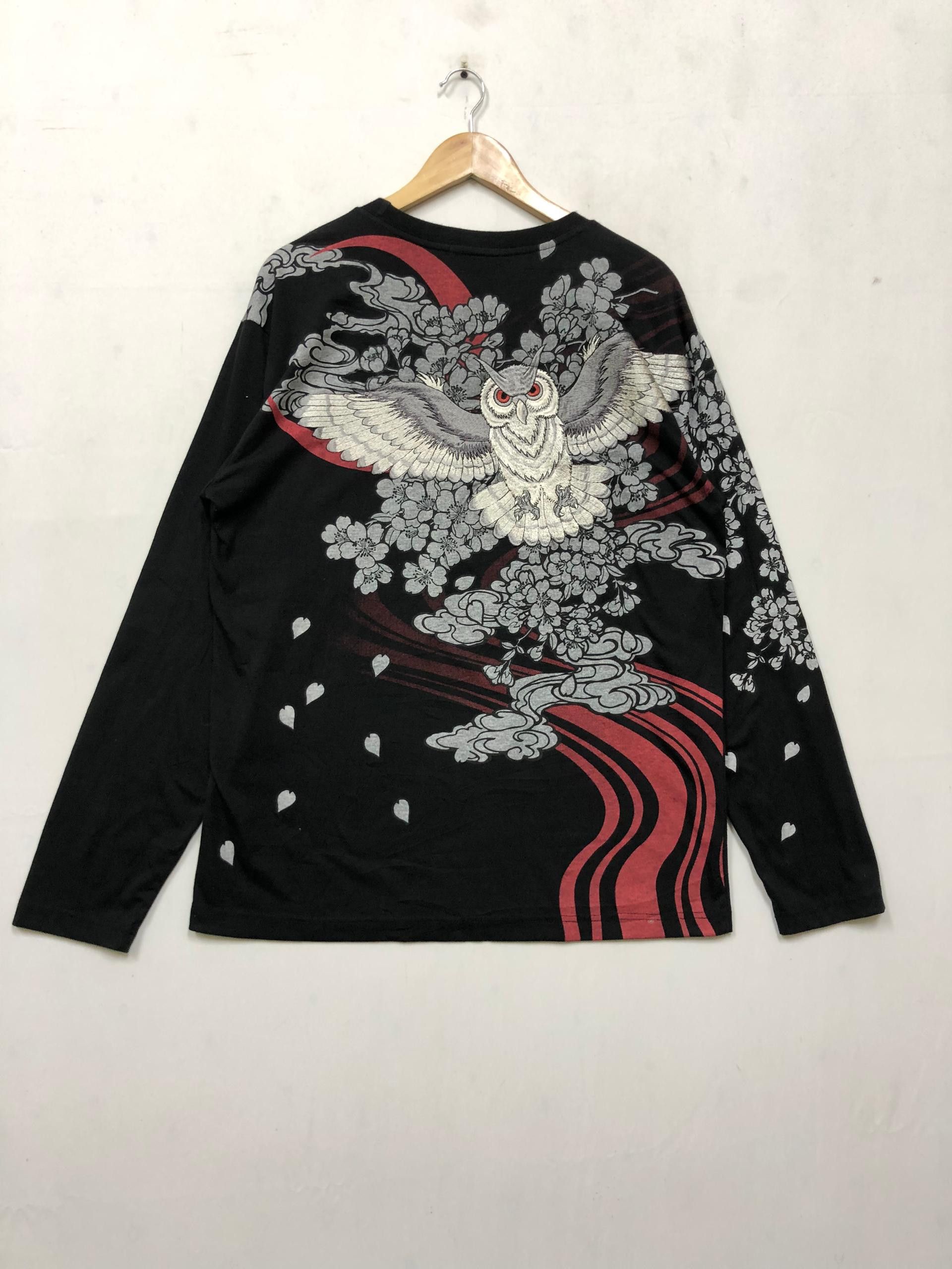 Japanese Brand OWL YAKUZA STYLE FUGUTAITEN EMBROIDED Size US XL / EU 56 / 4 - 3 Thumbnail
