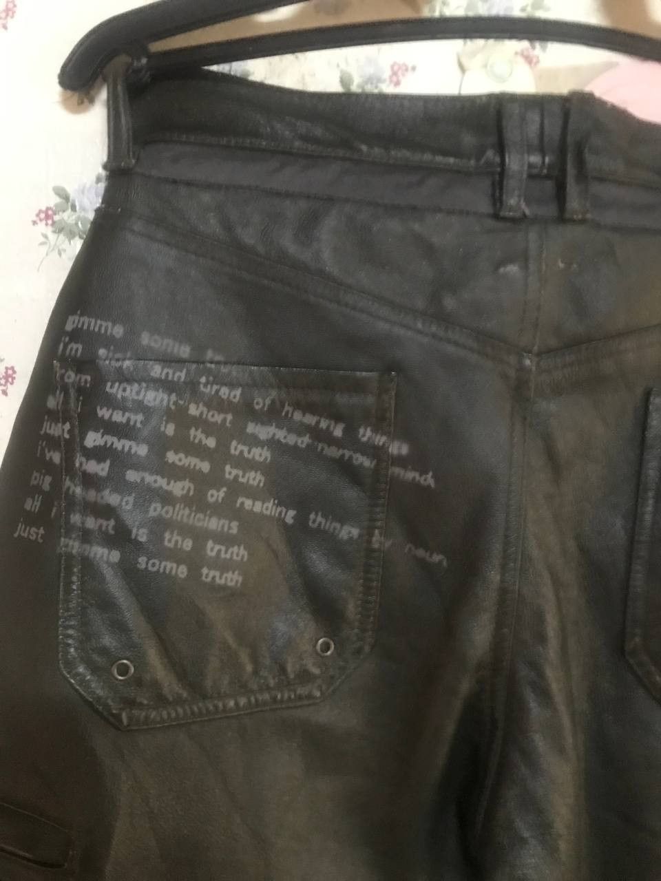 Seditionaries Vintage PPFM Poem Punk Leather Pants Dark Green Size US 31 - 4 Thumbnail