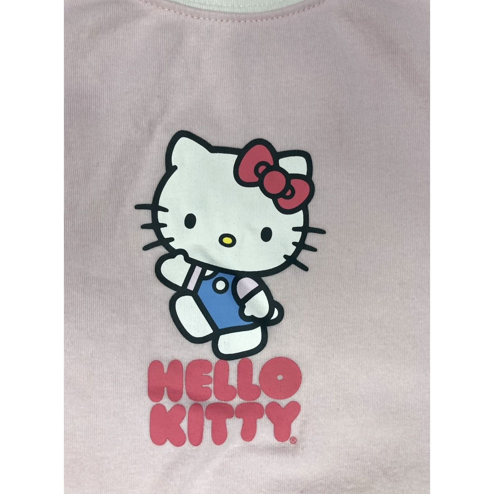 Vintage VINTAGE Hello Kitty Crop Graphic T-shirt Women XS Pink Short Sleeve Y2K Size XS / US 0-2 / IT 36-38 - 2 Thumbnail