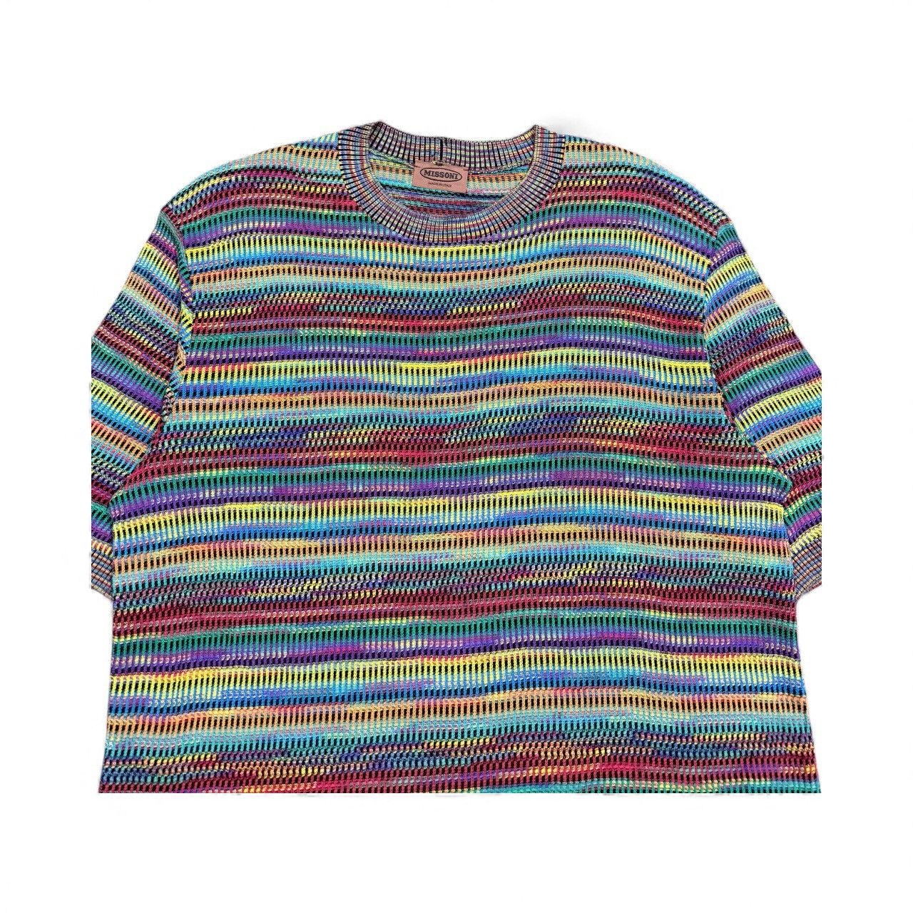 Missoni Vtg🔥Missoni Static Multicolor Knitted Tee Made In Italy Size US M / EU 48-50 / 2 - 3 Thumbnail