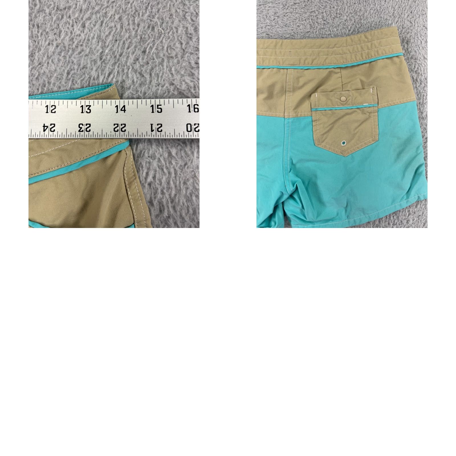 Patagonia Patagonia Shorts Womens 0 Teal Beige Nylon Blend Stretch Double Button Pockets Size 25" / US 0 / IT 36 - 9 Thumbnail