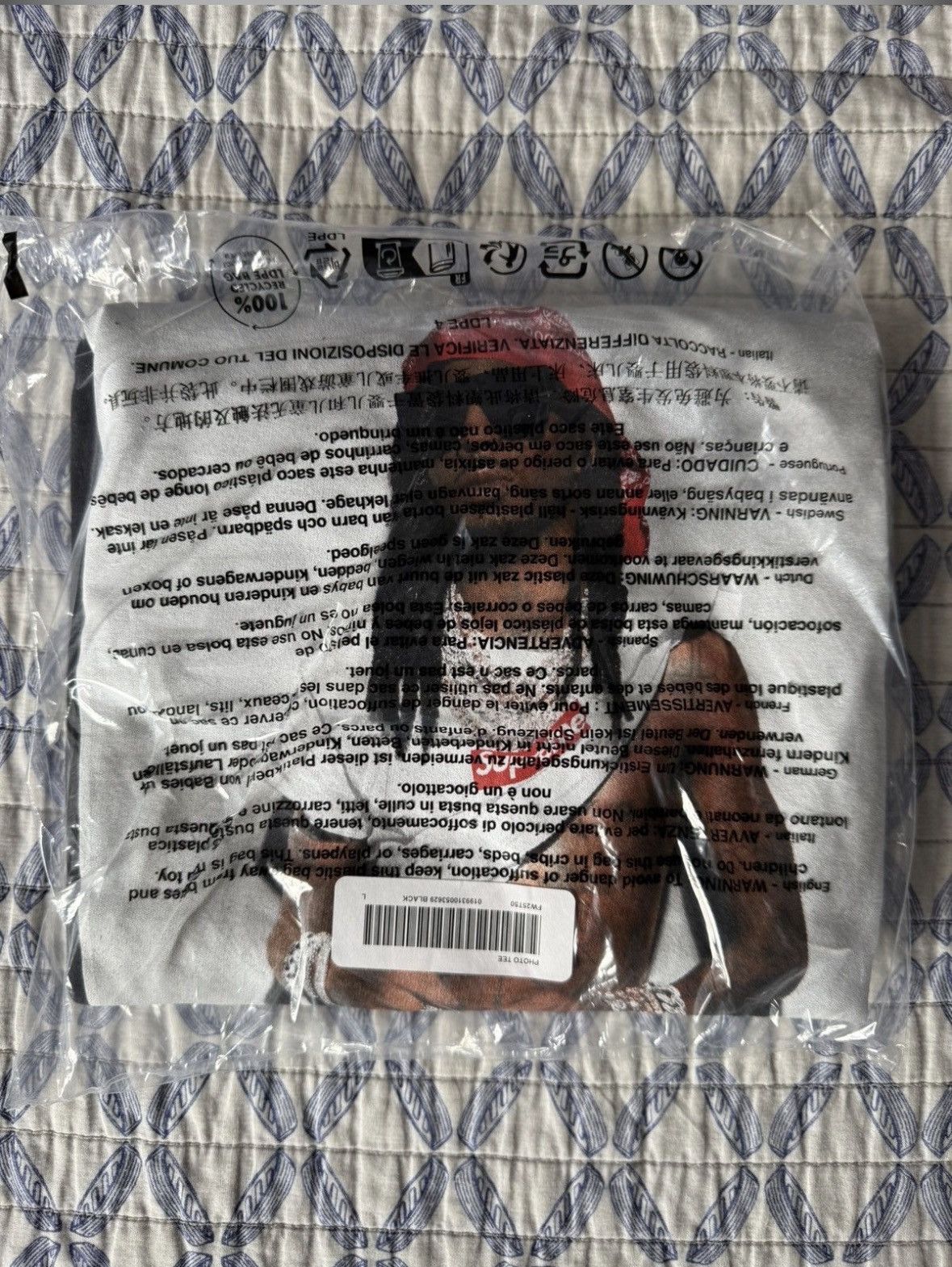 Supreme Playboi Carti Tee Size Large Black