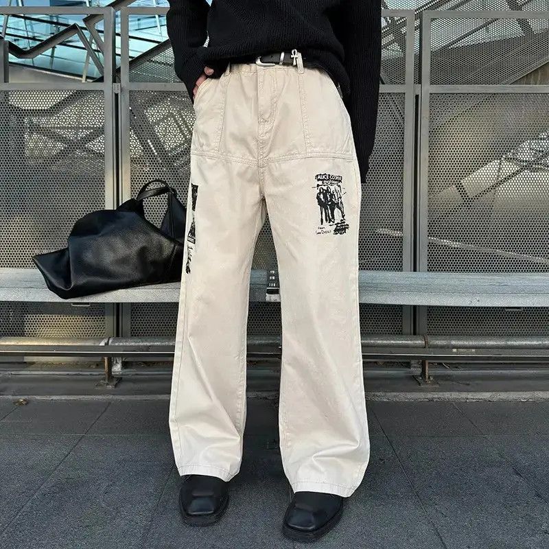 Japanese Brand Retro loose wide leg hip-hop printed jeans Size US 32 / EU 48 - 6 Thumbnail