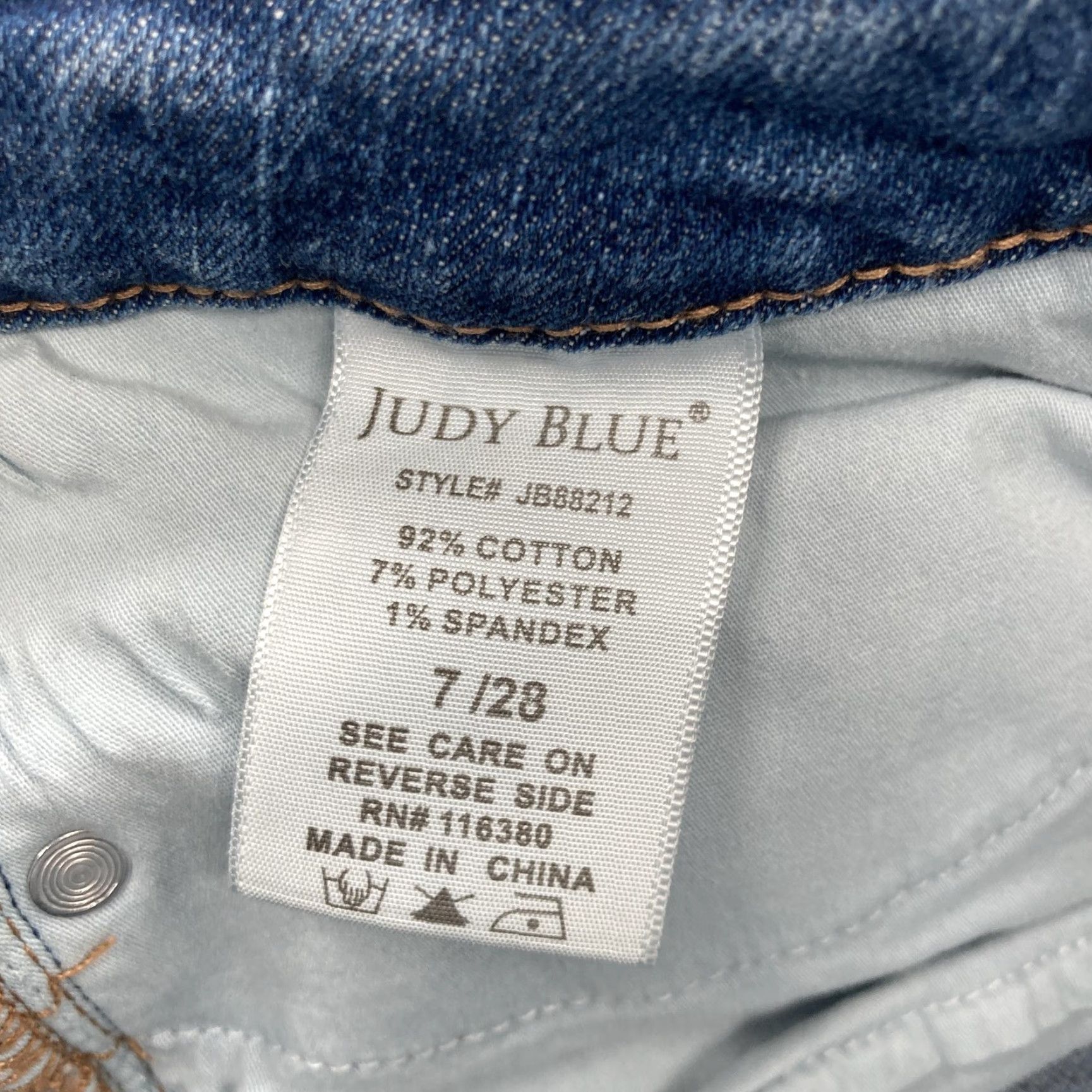 Denime Judy Blue Jeans Womens 7/28 Skinny Fit Blue Medium Wash Stretch Denim Preppy Size 28" / US 6 / IT 42 - 5 Thumbnail