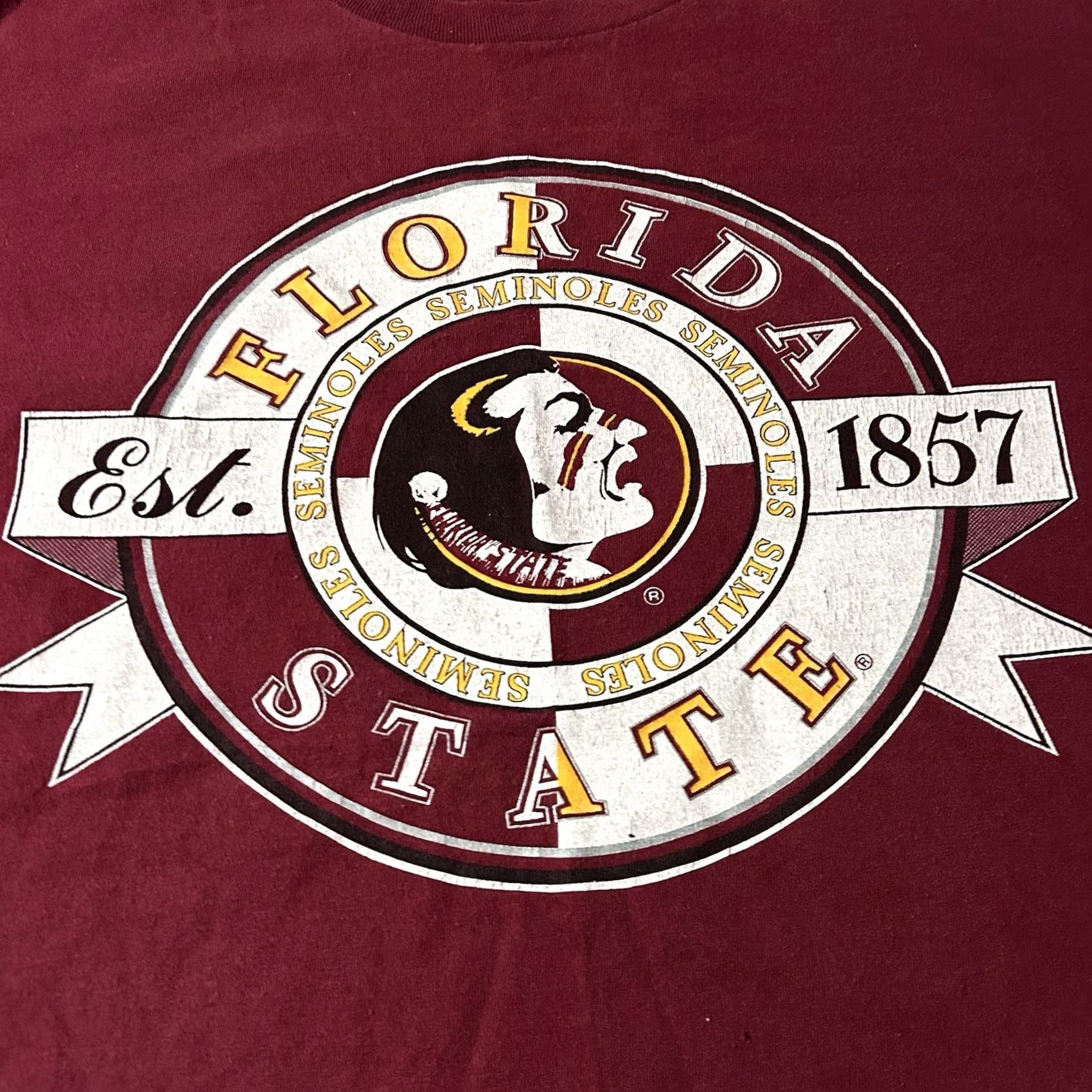 Vintage VINTAGE 90s Competitor Florida State College Shirt XL Red Mens T-Shirt College Size US XL / EU 56 / 4 - 2 Thumbnail