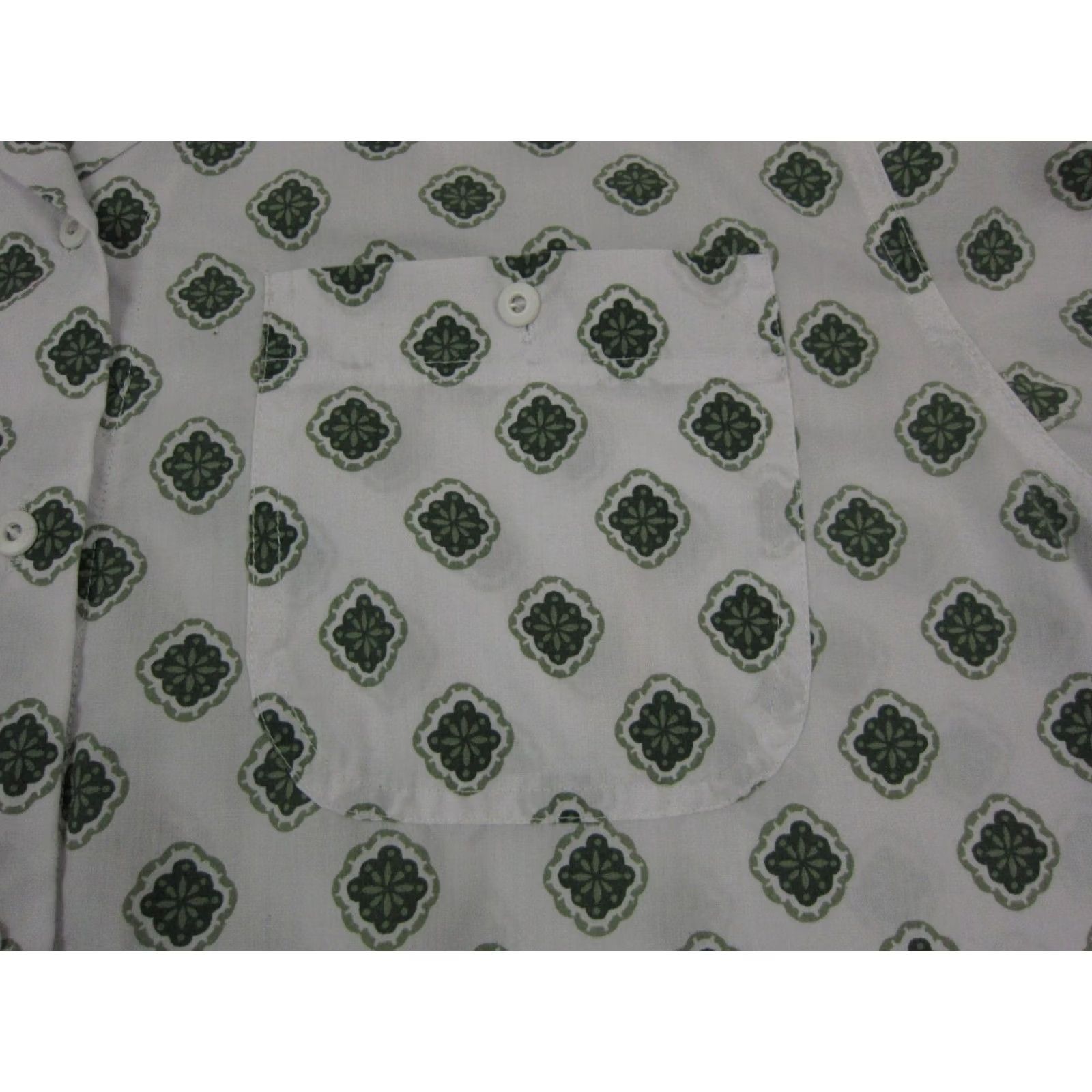 Vintage VINTAGE Linnay Button-Up Shirt Womens 14 Paisley White Green 70s Casual Short Sleeve Collared Button-Up Womens Menus Mens Size XL / US 12-14 / IT 48-50 - 3 Thumbnail