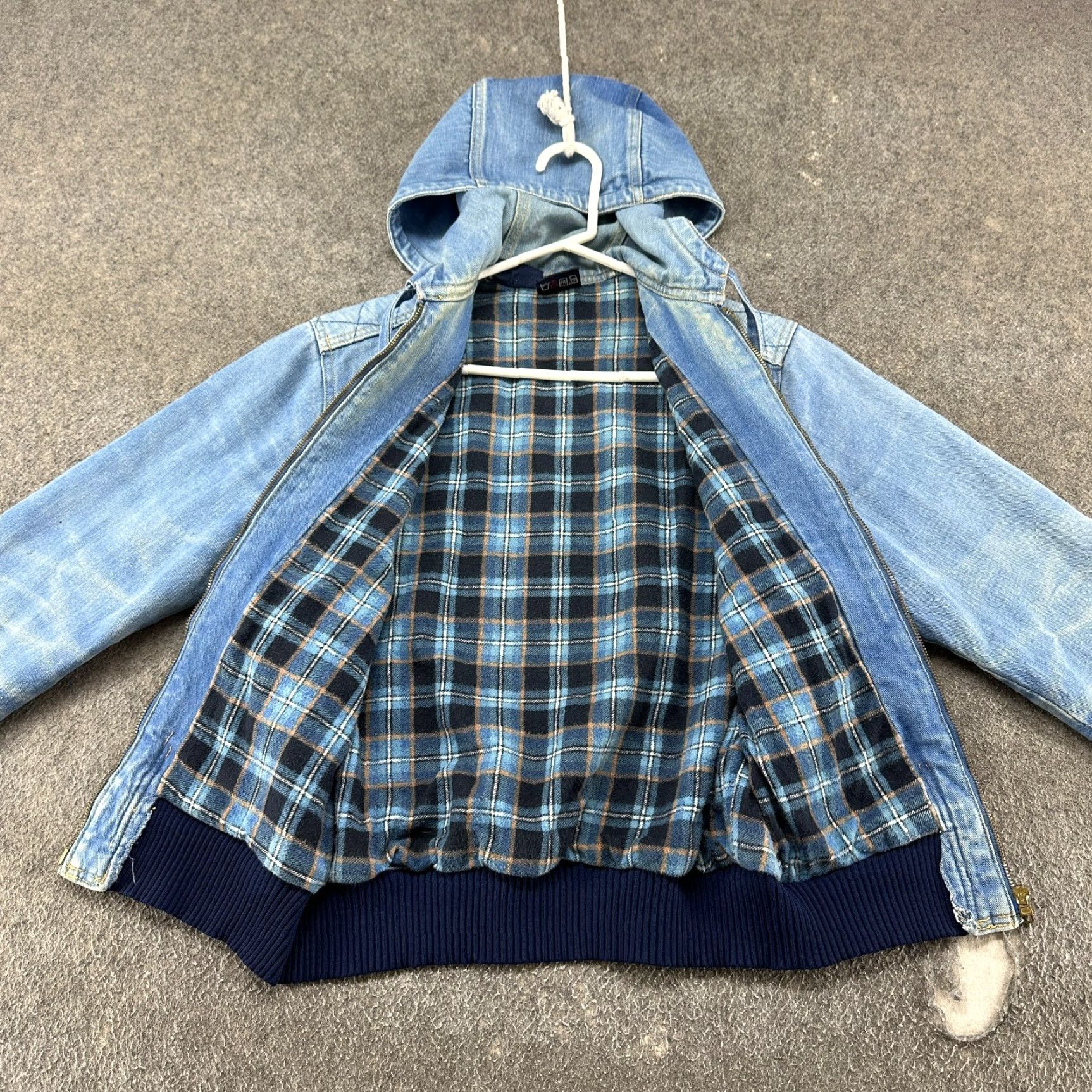 Denime VINTAGE Brittania Jacket Womens S Blue Hoodie Denim Jean Flannel Lined 70s Size S / US 4 / IT 40 - 3 Thumbnail