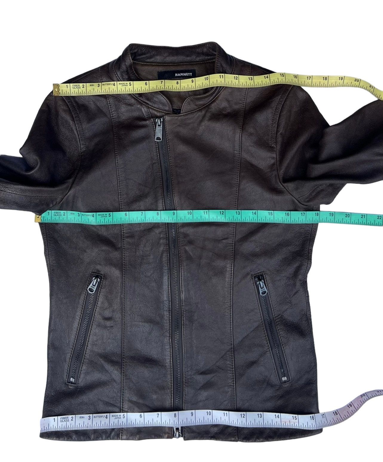 Katharine Hamnett London HAMNETT Nehru Collar Goat Skin Fade Patina Leather Jacket Size US S / EU 44-46 / 1 - 3 Thumbnail