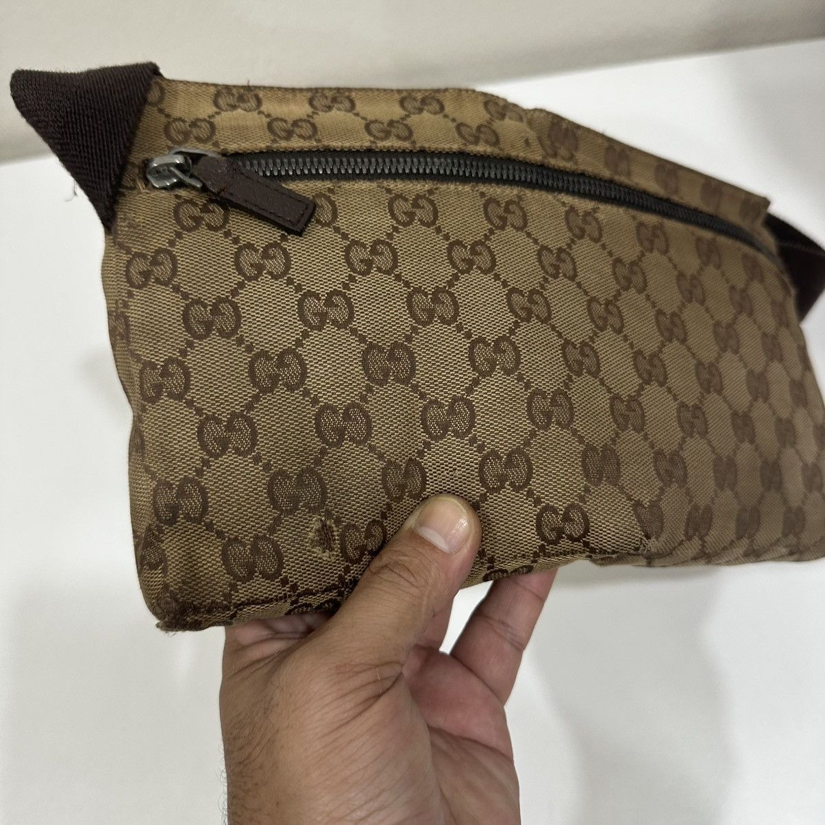 Gucci GUCCI GG CANVAS DOUBLE POCKET WAIST BUMBAG FANNY PACK 28 Size ONE SIZE - 9 Thumbnail