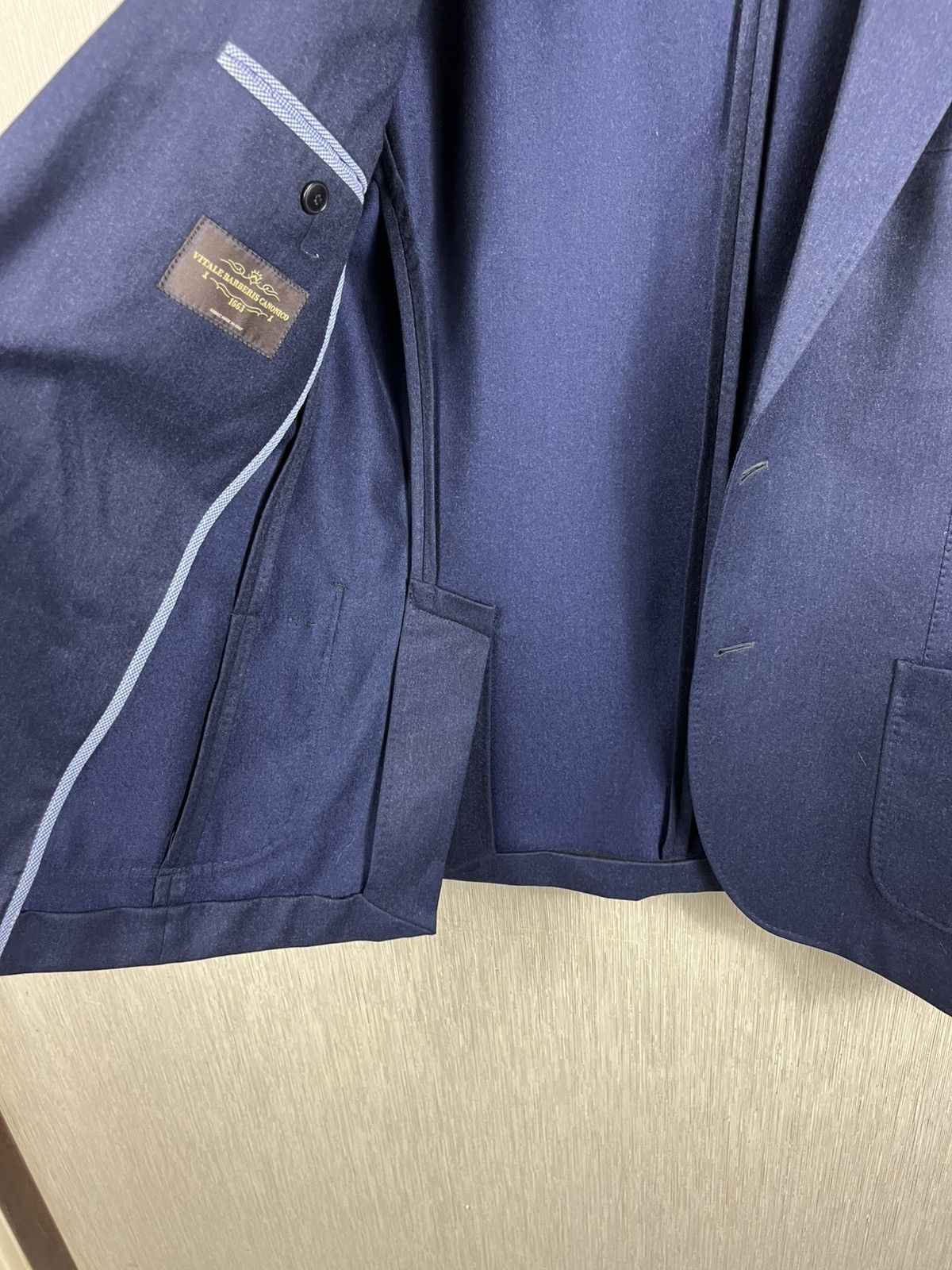 Designer × Morris Morris Heritage wool Mike plain flannel suit jacket blazer Size US L / EU 52-54 / 3 - 18 Thumbnail