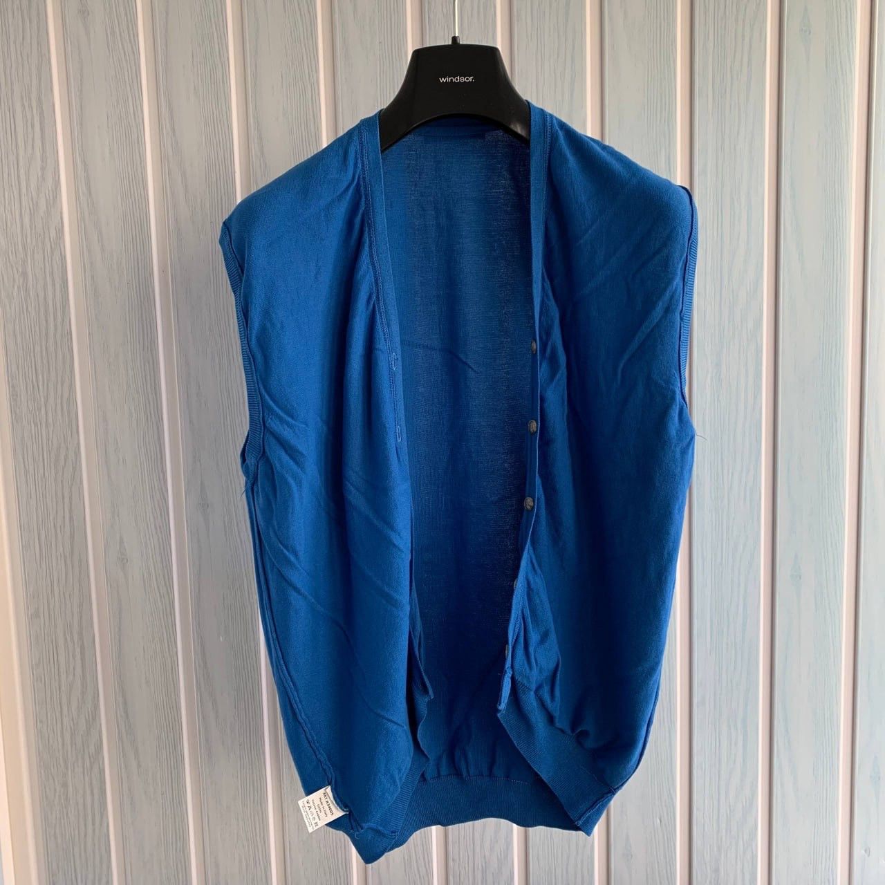 Romeo Gigli Romeo Gigli Man Blue Knit Cotton V-Neck Sleeveless Vest Size US M / EU 48-50 / 2 - 4 Thumbnail