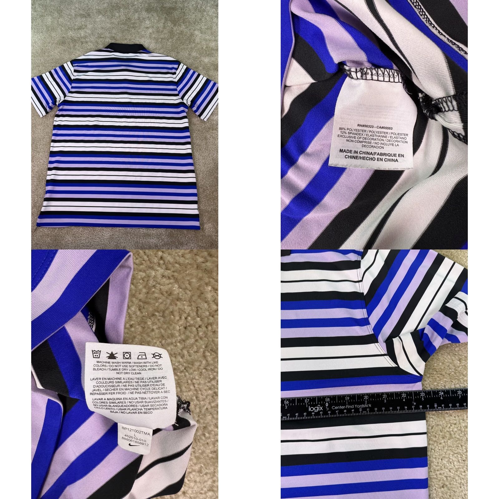 Nike Nike Golf Polo Shirt Shirt Golf Nike Tour Performance Dri-Fit Multicolor Stripe L Large Mens Holiday? Size US L / EU 52-54 / 3 - 8 Thumbnail
