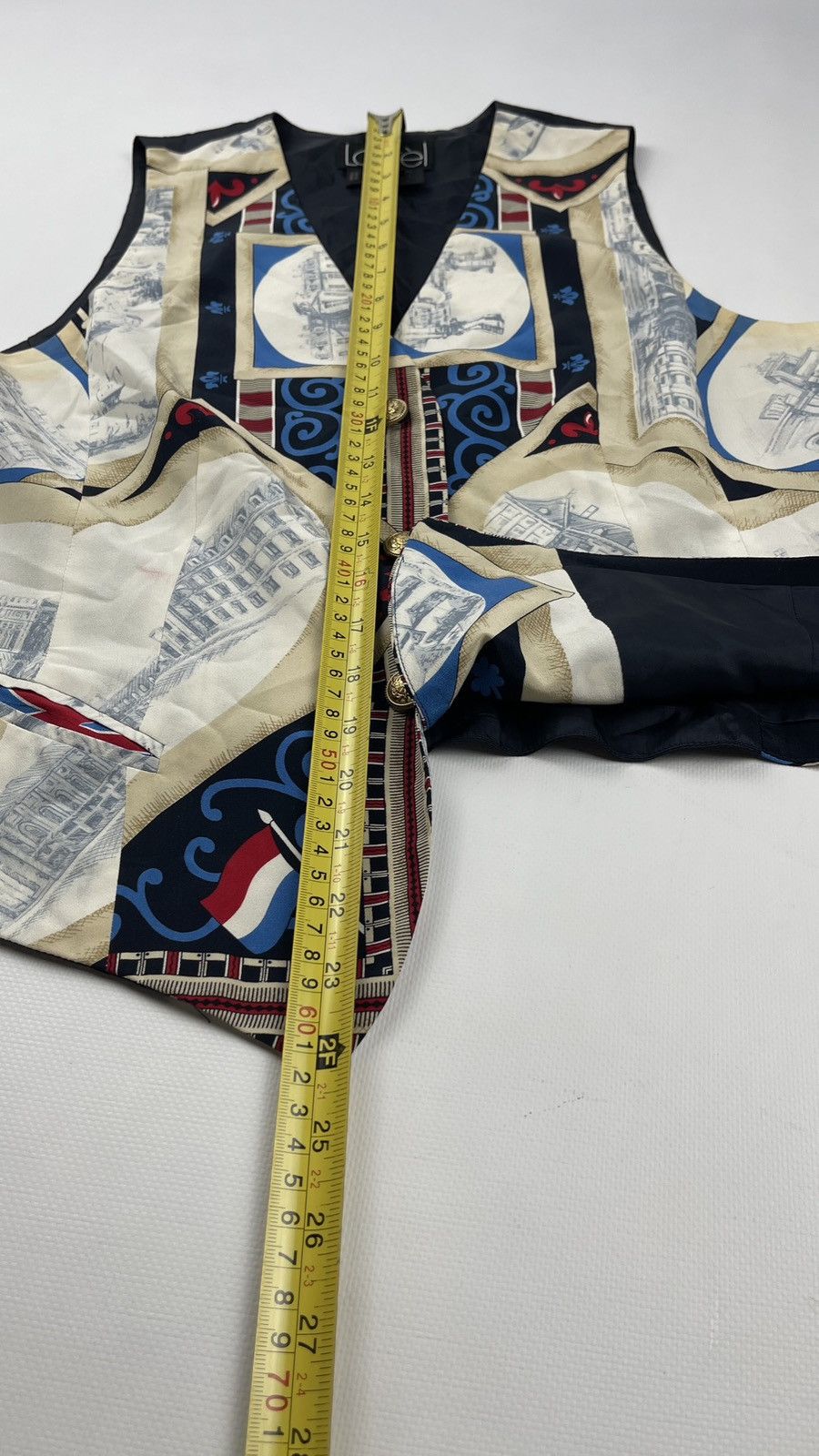 Designer × Vintage Vtg Laurel Silk Printed Waistcoat Vest Size L / US 10 / IT 46 - 6 Thumbnail