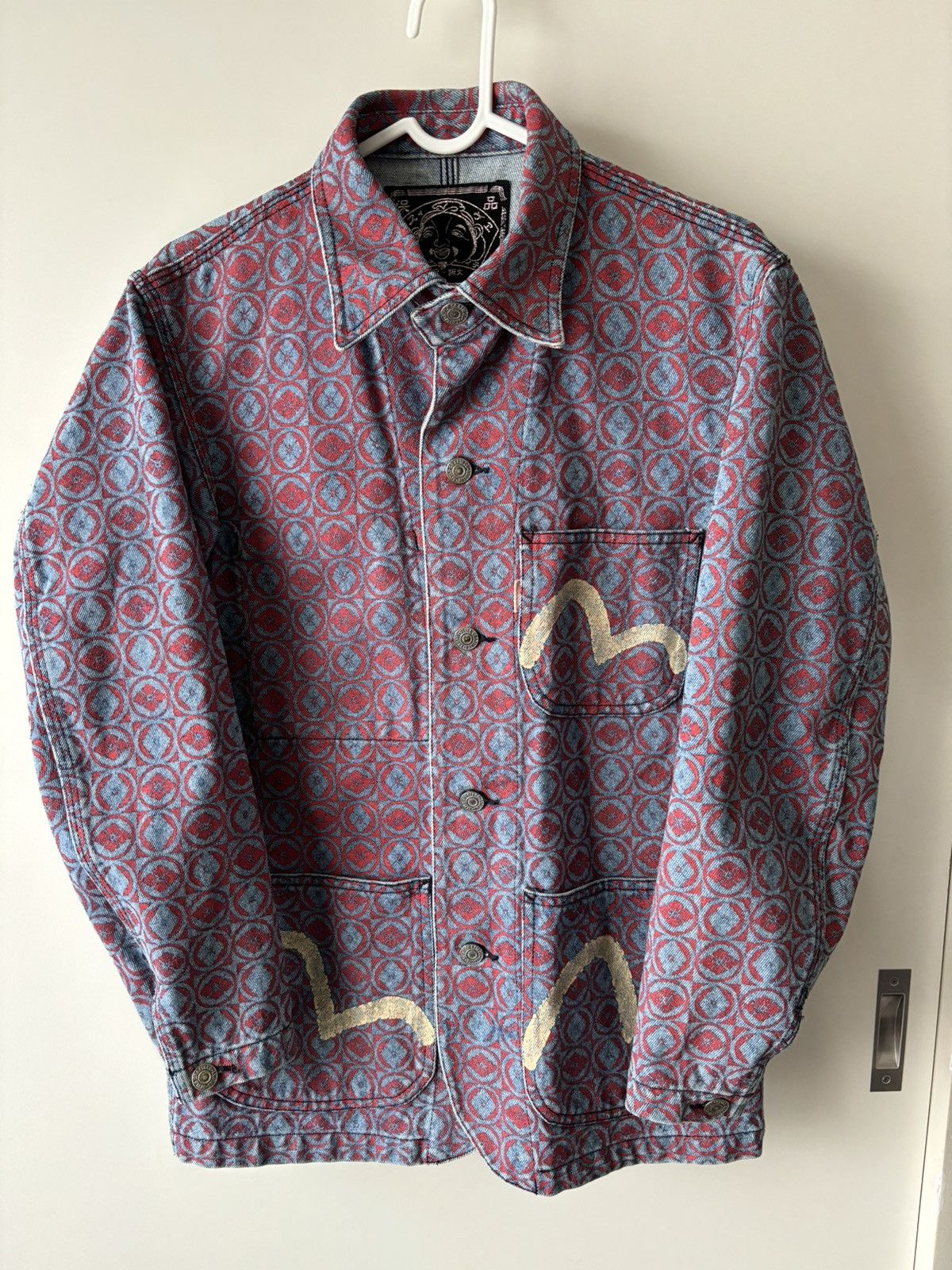 Evisu × Vintage Evisu Denim Chore Coat Monogram Jacket Size US S / EU 44-46 / 1 - 1 Thumbnail