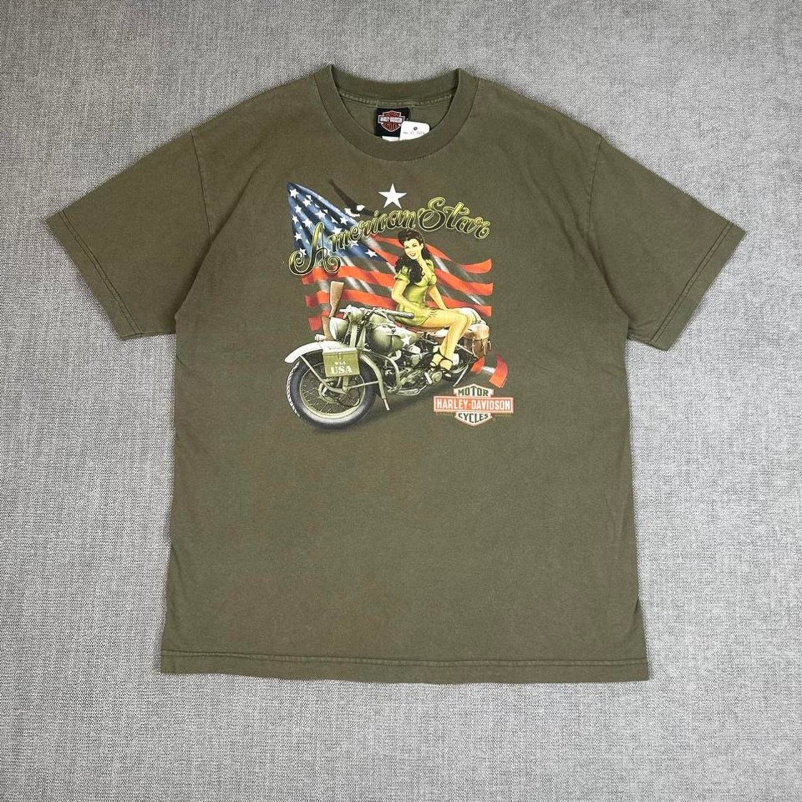 Harley Davidson Harley Davidson Pin up biker girl Flames T-shirt Size US L / EU 52-54 / 3 - 1 Thumbnail