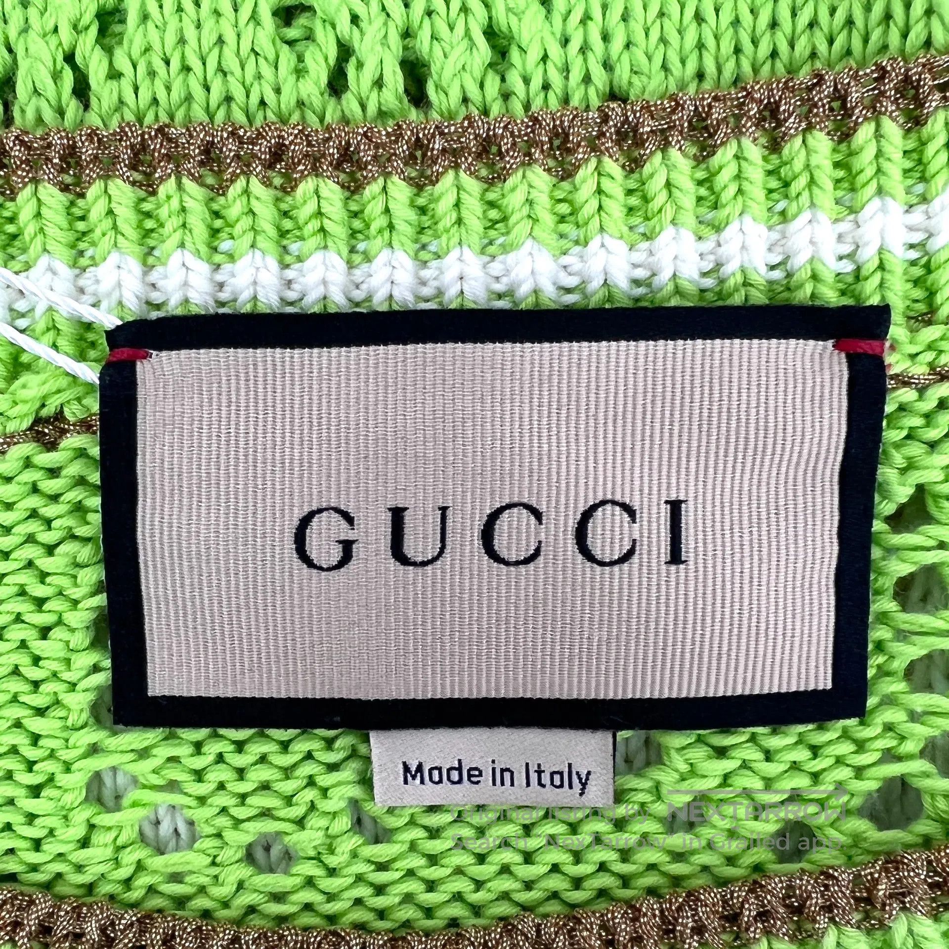 Gucci Guicci Multicolor Striped Double G Cutout Printed Crew Nec Size S / US 4 / IT 40 - 5 Thumbnail