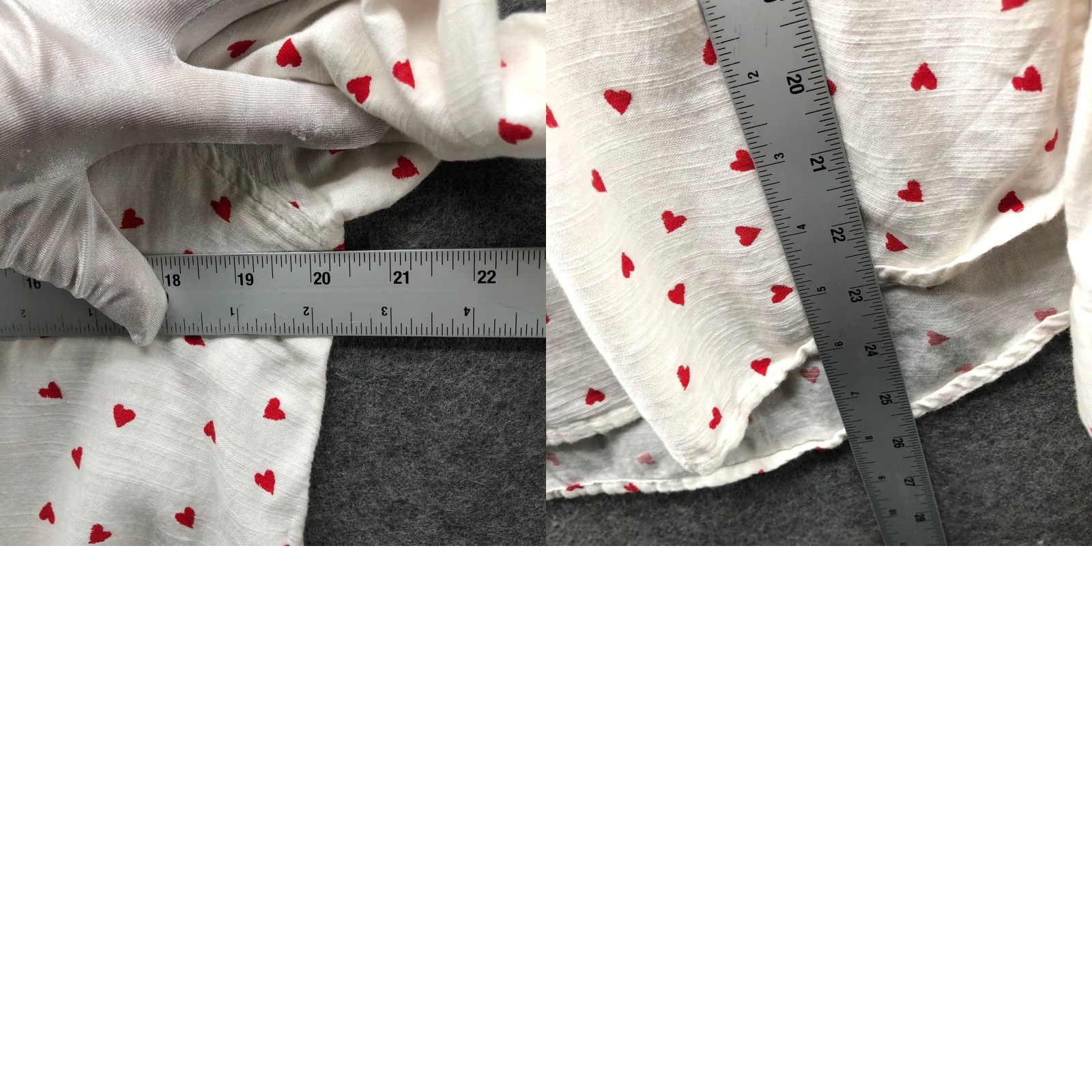 Lucky Brand Lucky Brand Heart Print Button Down Shirt Womens M White Red Long Sleeve Size M / US 6-8 / IT 42-44 - 8 Thumbnail