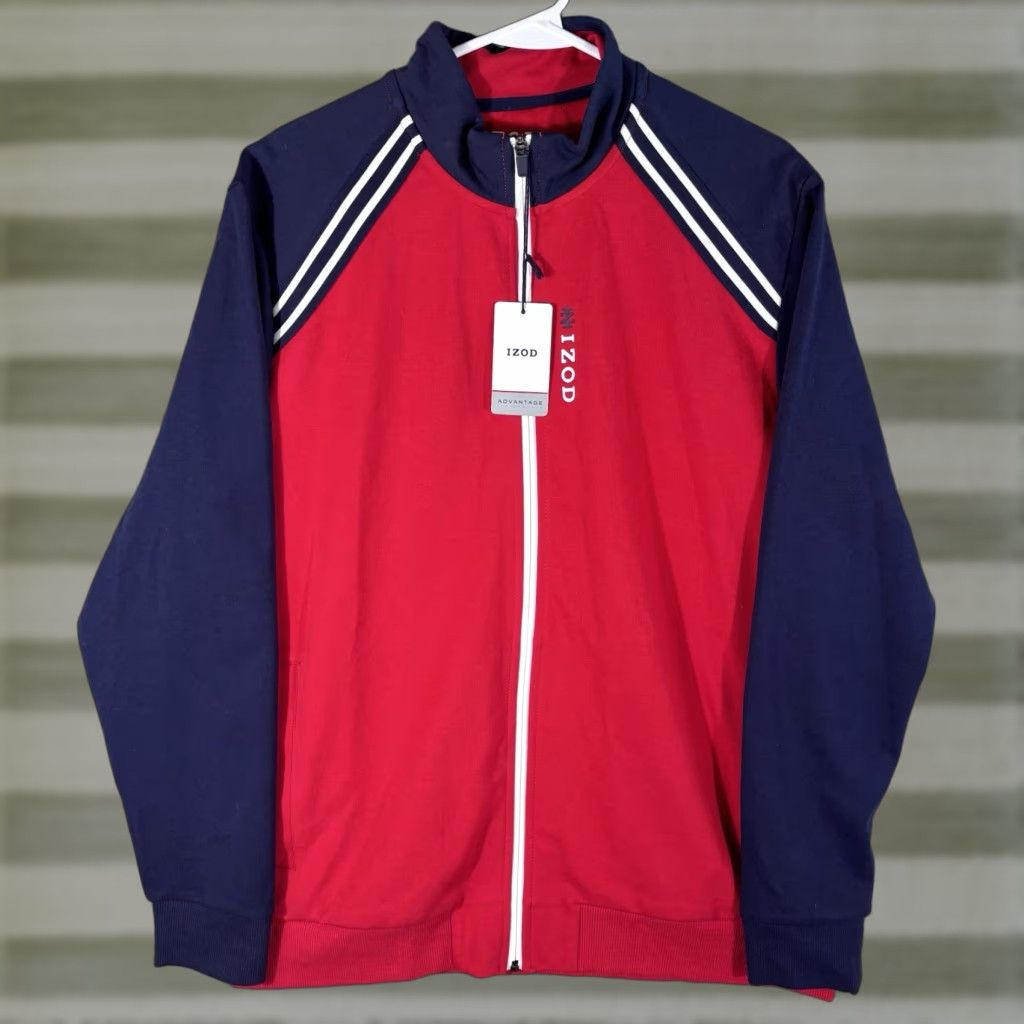 Izod IZOD Advantage Performance Jacket Mens M Red White Navy Full Zip Size US M / EU 48-50 / 2 - 1 Thumbnail
