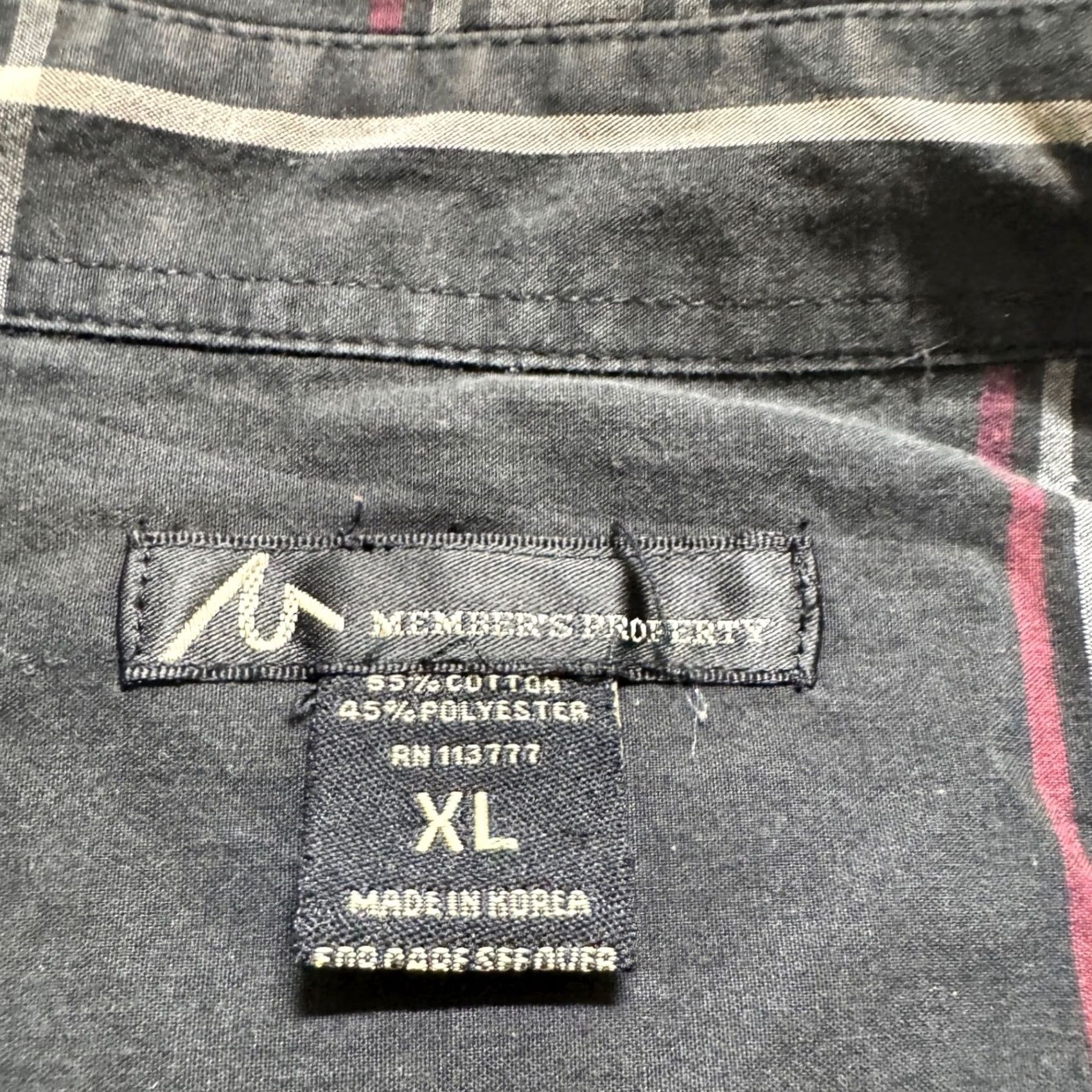 The Unbranded Brand Y2K Dress Shirt Men XL Multicolor Plaid Cotton Blend Stained Button Up Property Distressed Traditional Shirt Mens XL Size 46R - 3 Thumbnail