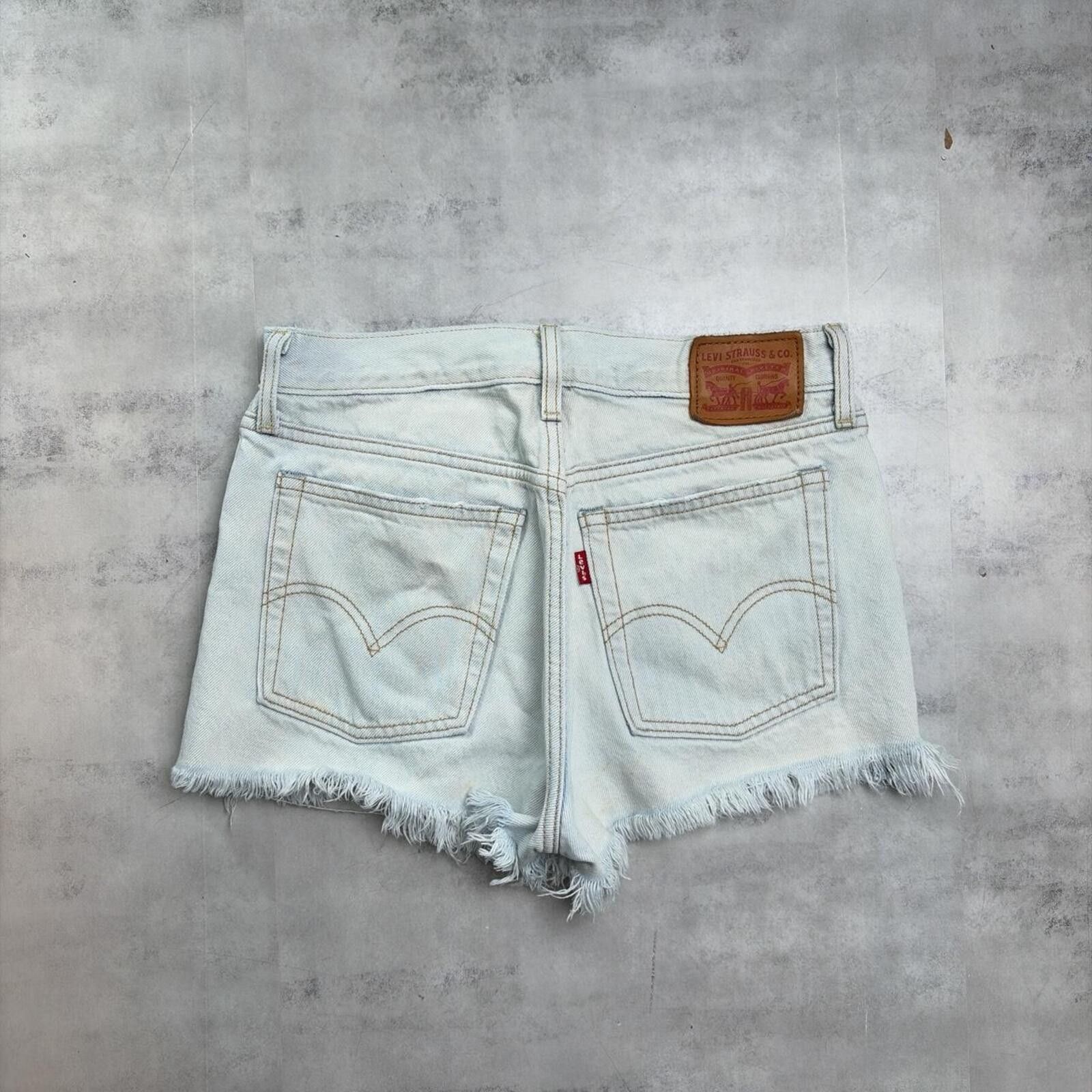 Levi's Y2K Light Wash Levi’s Grunge Mini Denim Shorts Size 42" / US 20 - 1 Thumbnail