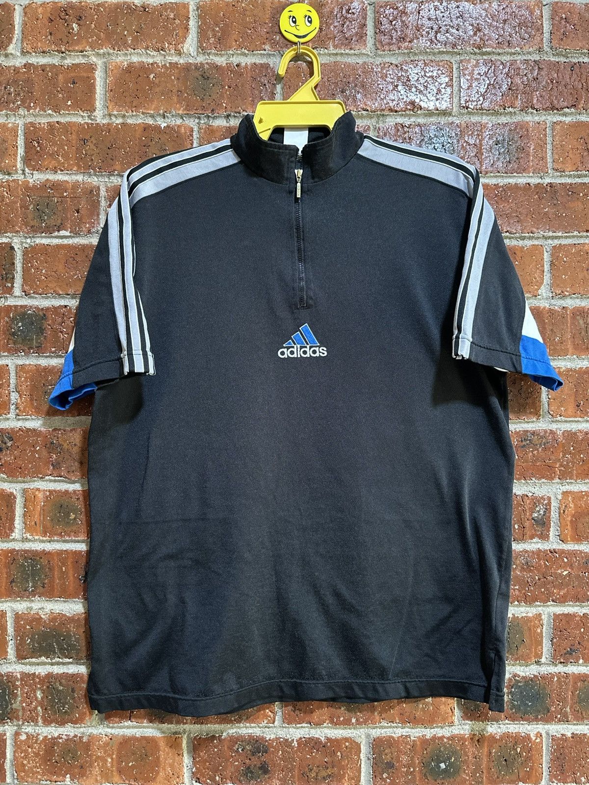 Adidas × Vintage Vintage Adidas Half Zipper Jersey Tee Size US L / EU 52-54 / 3 - 1 Thumbnail