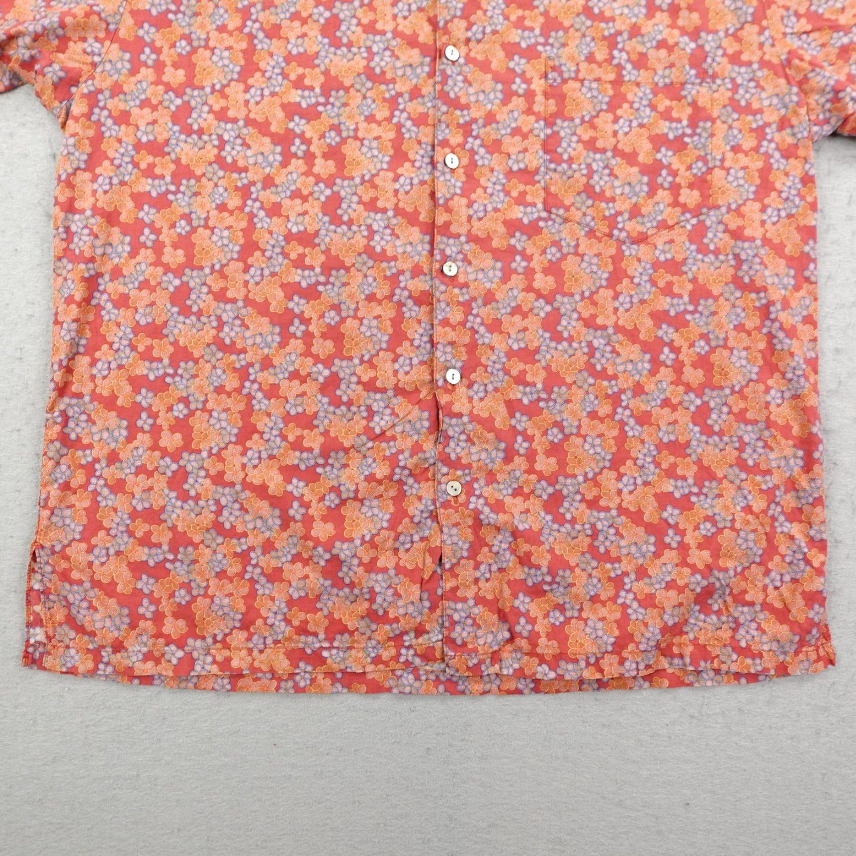 Tori Richard VINTAGE Tori Richard Hawaiian Shirt Men’s Large Orange Blue Floral Button-Up Camp Size US L / EU 52-54 / 3 - 4 Thumbnail