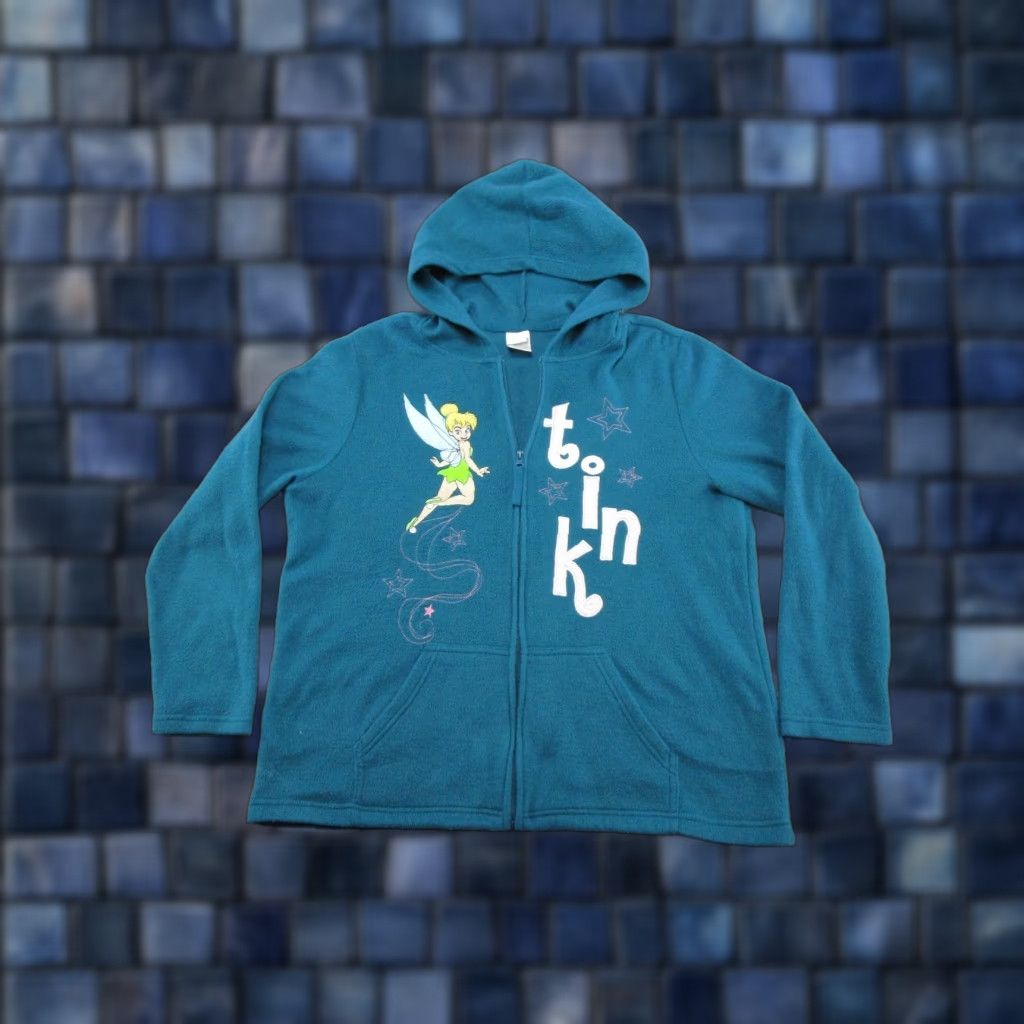 Disney VINTAGE Disney Tinkerbell Full Zip Hoodie Womens XL Blue Size XL / US 12-14 / IT 48-50 - 1 Thumbnail