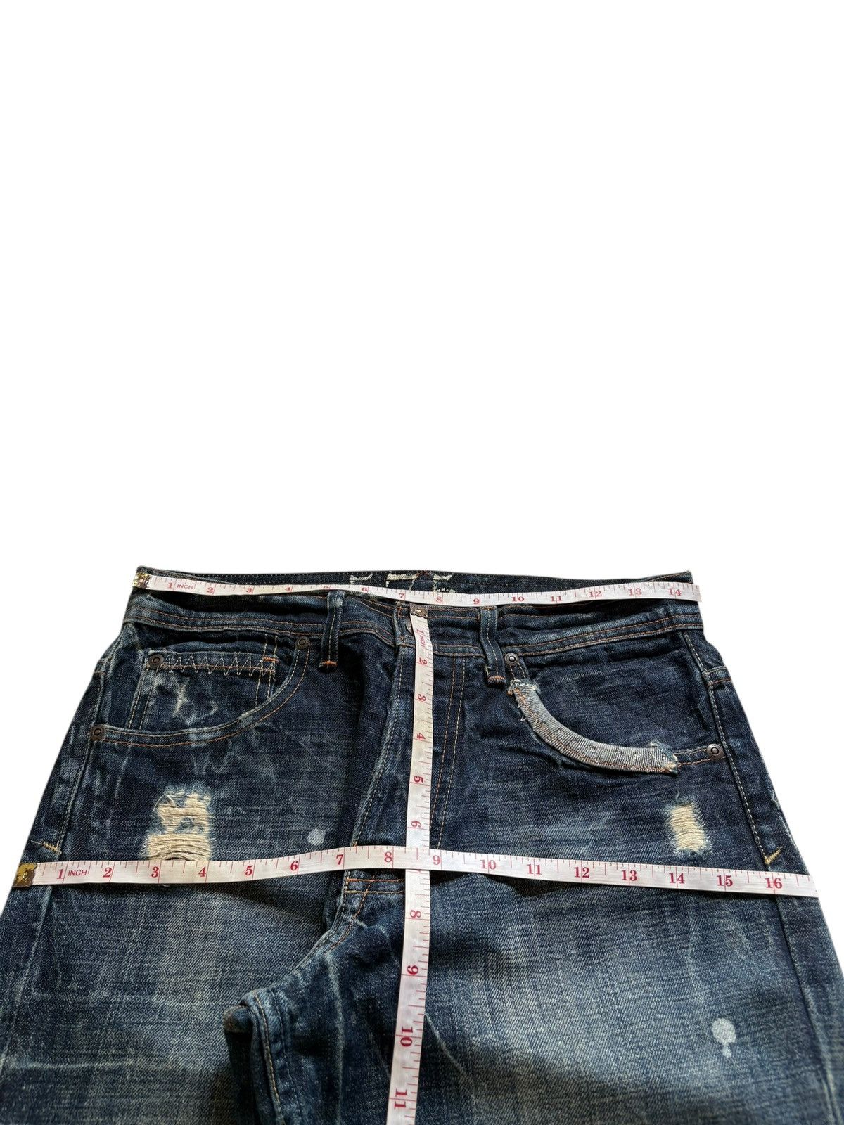 Other Vintage 575 Painted Mud Wash Patch Distress Baggy Jeans Size US 29 - 12 Thumbnail
