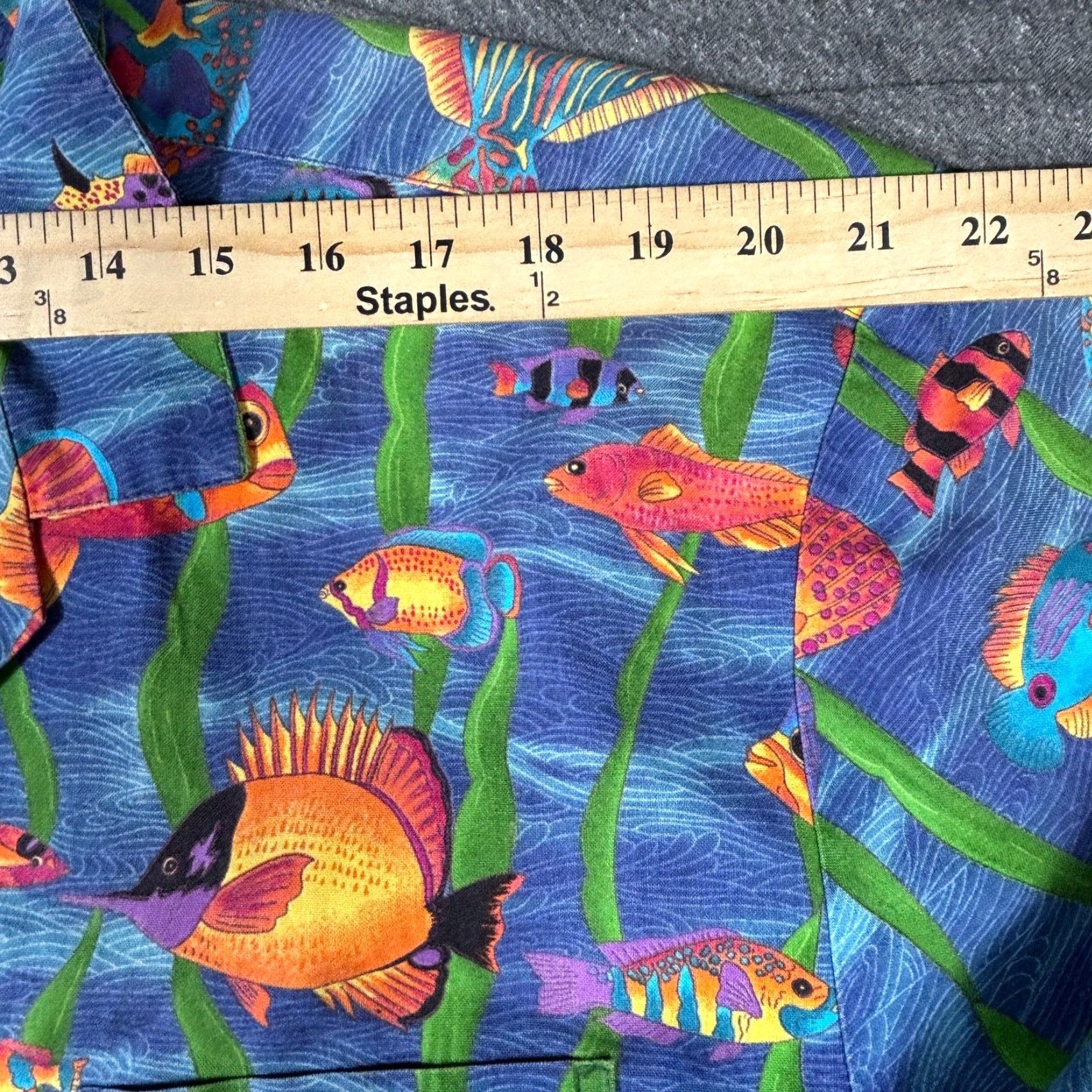 Paradise Found VTG Paradise Found Hawaiian Shirt Men XL Blue Marine Fish Print Aloha Made in USA Short Sleeve Button-Up 3/4 Sleeve? Size US XL / EU 56 / 4 - 5 Thumbnail