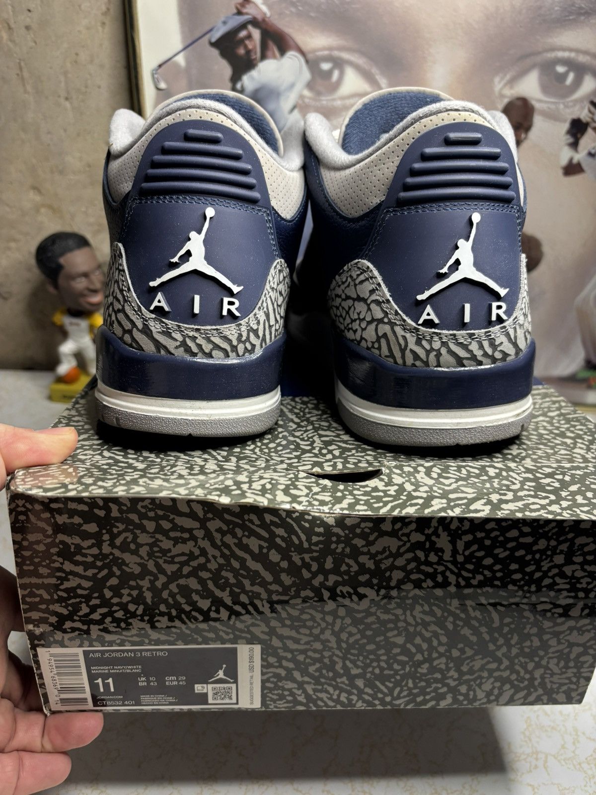 Jordan Brand Air Jordan 3 Retro Georgetown Size US 11 / EU 44 - 7 Thumbnail