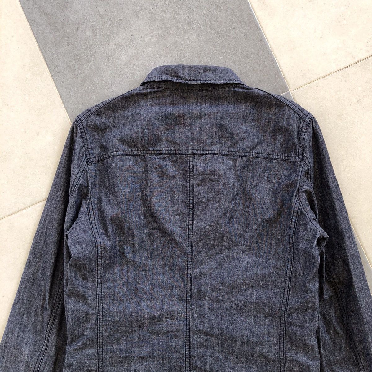 Japanese Brand 291295 HOMME Black Denim Button Jacket Size M / US 6-8 / IT 42-44 - 7 Thumbnail