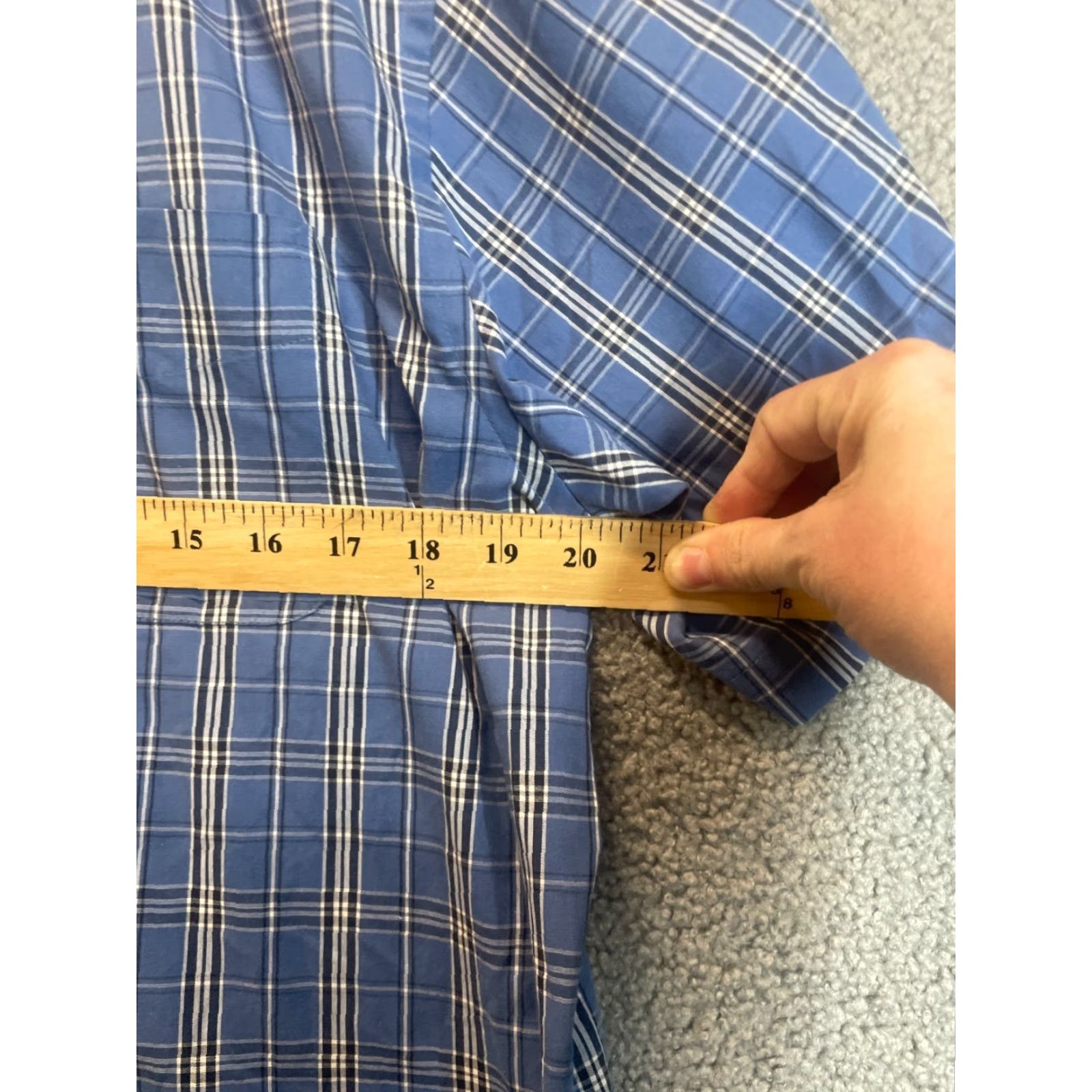 Arrow Arrow Shirt Mens XL Blue Plaid Short Sleeve Cotton Blend Classic Preppy Shirt XL Mens Blue Plaid Short Sleeve Cotton Blend Arrow Polo Shirt Size US XL / EU 56 / 4 - 3 Thumbnail