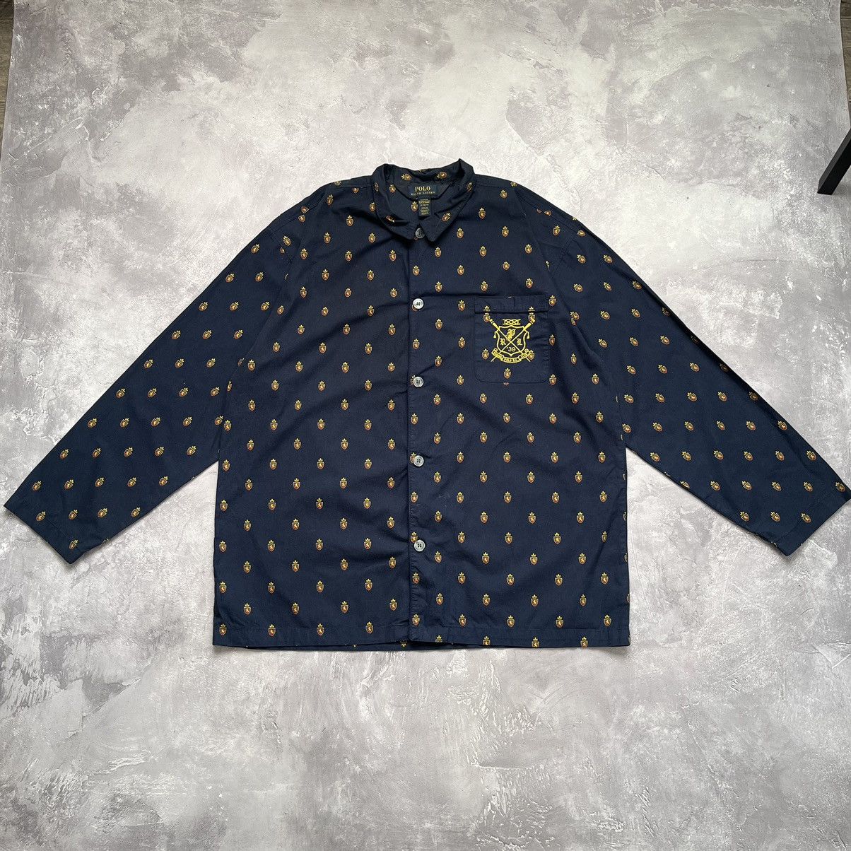 Polo Ralph Lauren Polo Ralph Lauren Sleepwear Multilogo Shirt Longsleeve Blue Size US XL / EU 56 / 4 - 1 Thumbnail