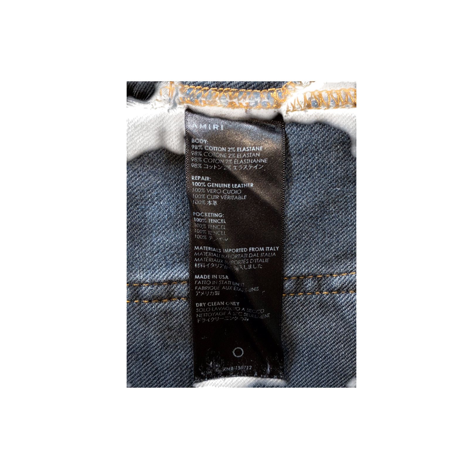 Amiri Amiri OG Leather Patch Dark Wash & Black Jeans Size US 31 - 5 Thumbnail