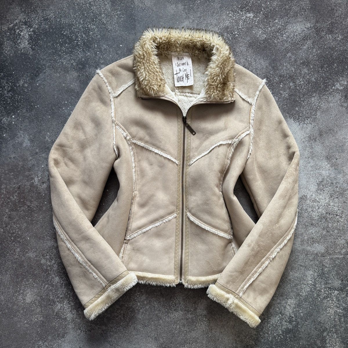 River Island River Island Y2K Faux Fur Sheepskin/Shearling Style Jacket Size L / US 10 / IT 46 - 1 Thumbnail