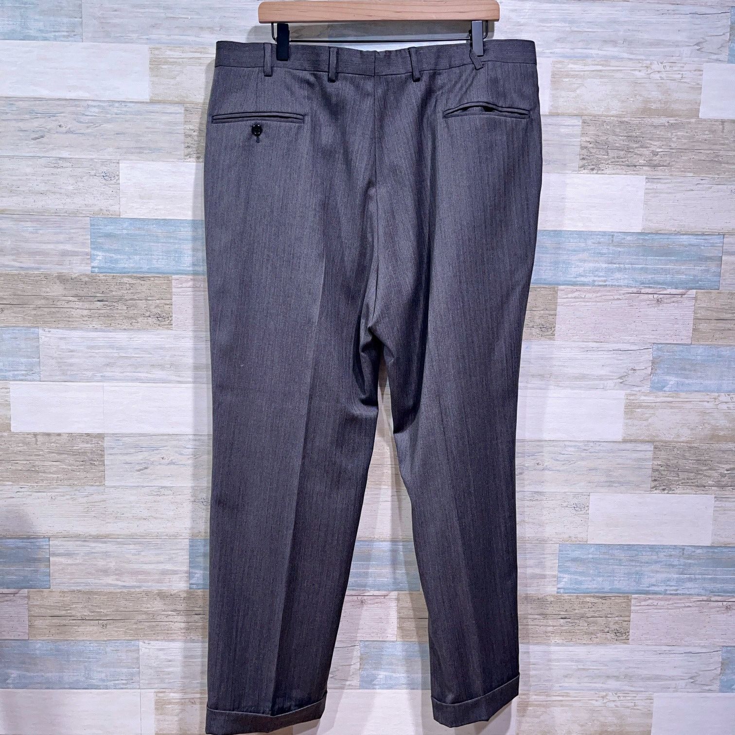 Jos. A. Bank Jos A Bank Wool Herringbone Suit Gray Mens 44R Size 44R - 12 Thumbnail
