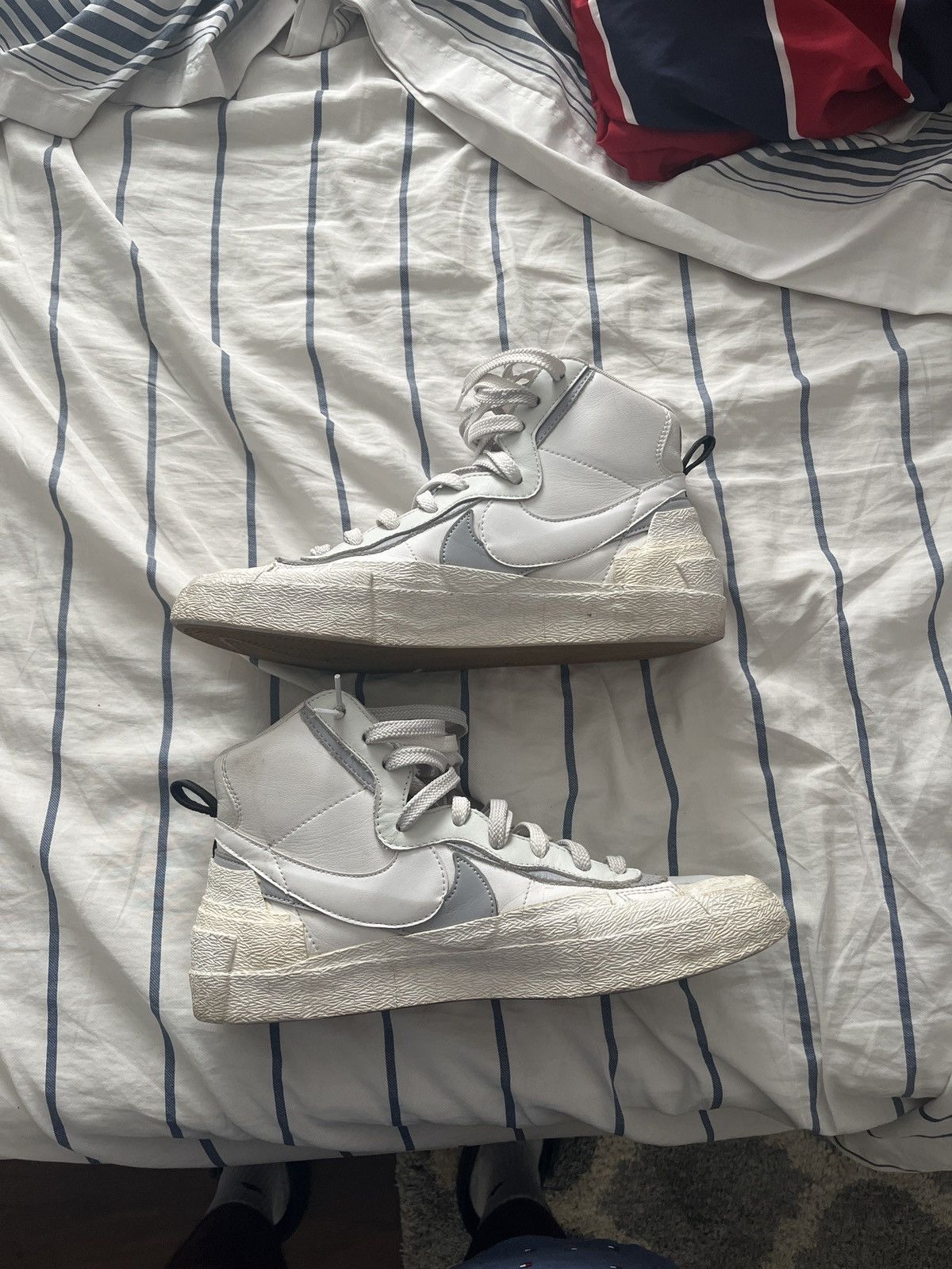 Nike × Sacai Sacaj x Blazer mid White Gray Size US 10.5 / EU 43-44 - 6 Thumbnail