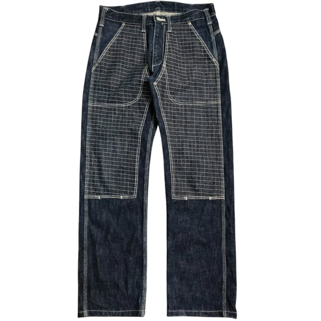 Japanese denim x Kojima double kne denim with buckleback