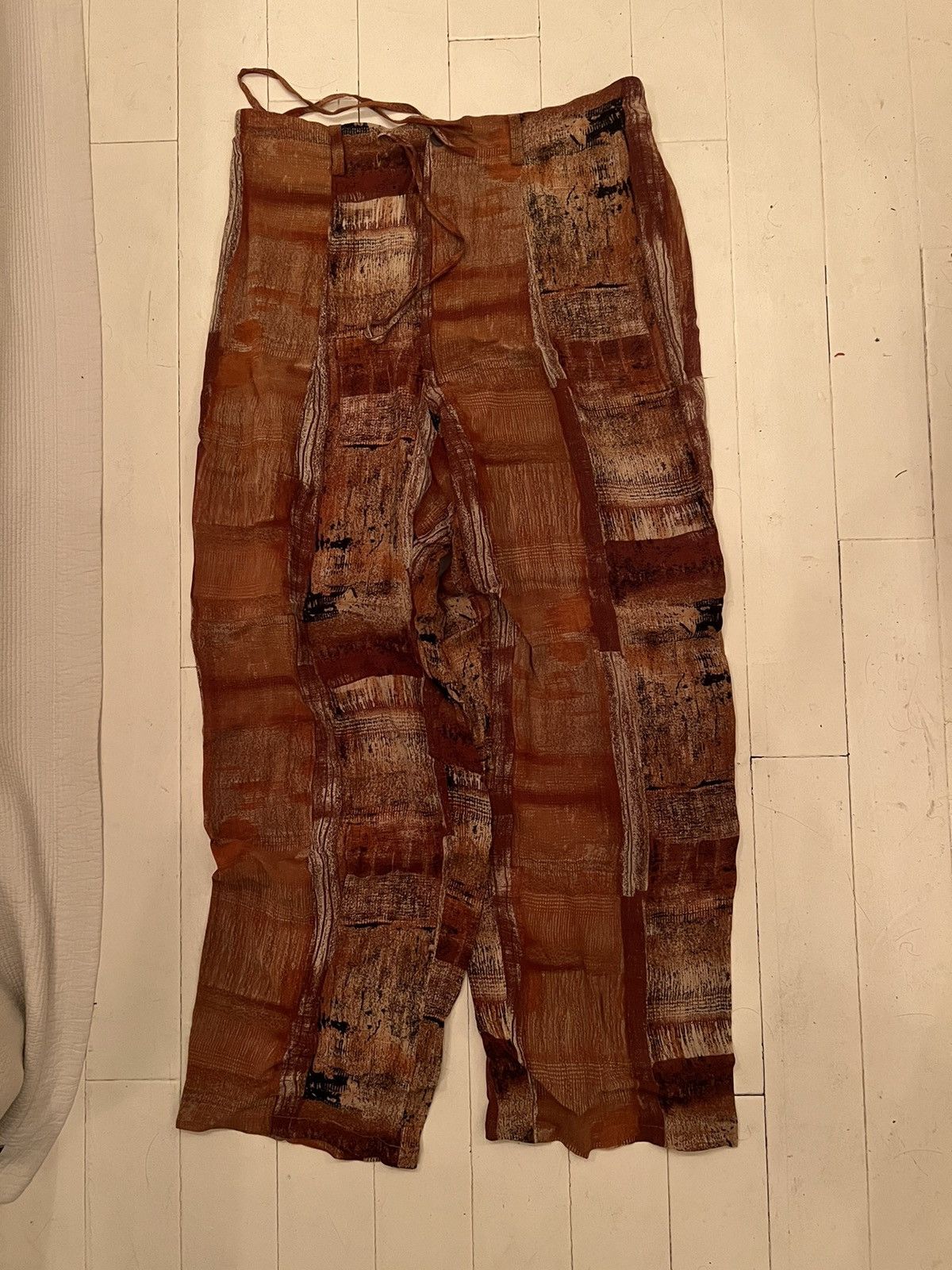 Japanese Brand × Vintage × Yoshiyuki Konishi Ficce Yoshiyuki Konishi Patterned Loose Pants Size US 32 / EU 48 - 3 Thumbnail