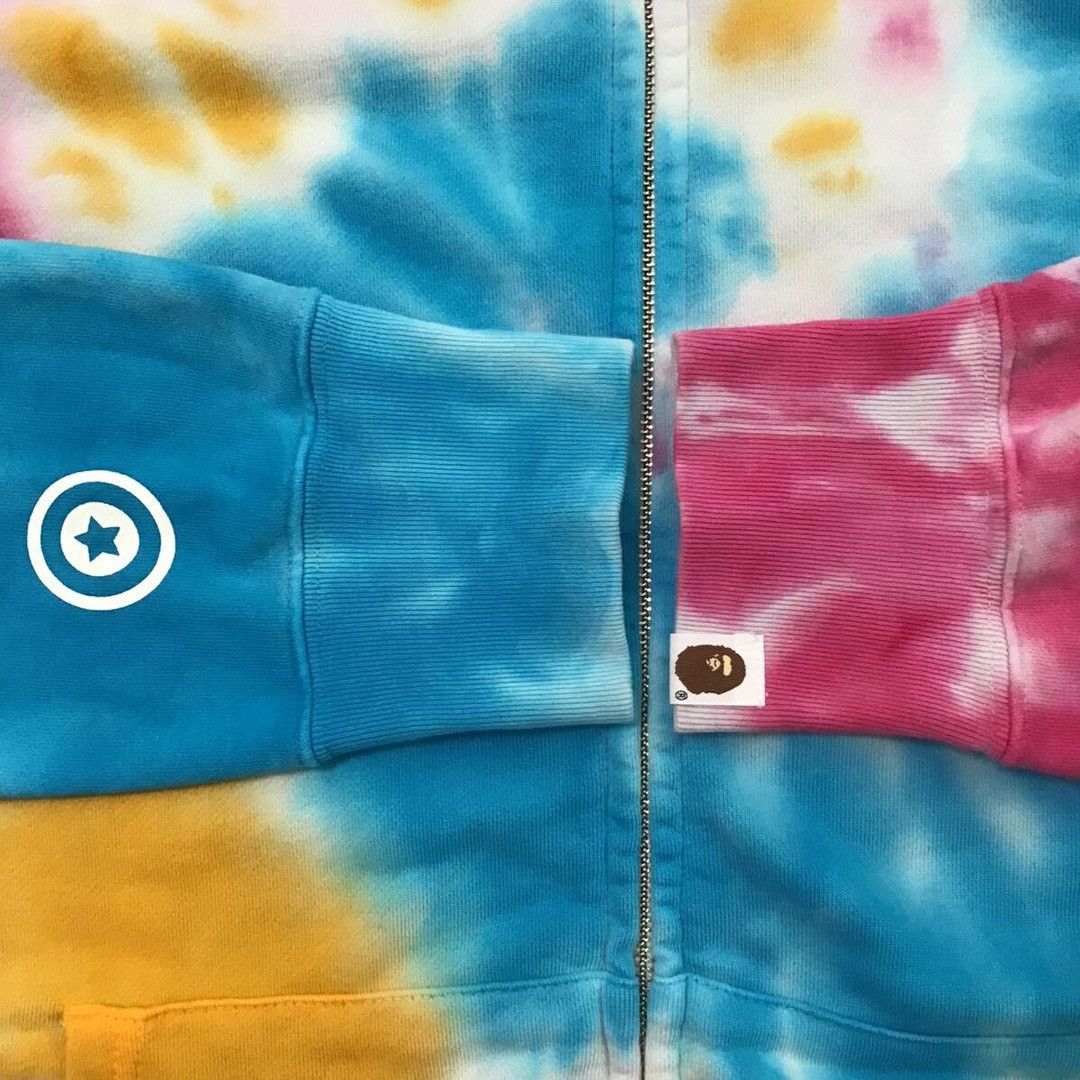 Bape BAPE Tie dye shark full zip hoodie a bathing ape Size US XL / EU 56 / 4 - 6 Thumbnail