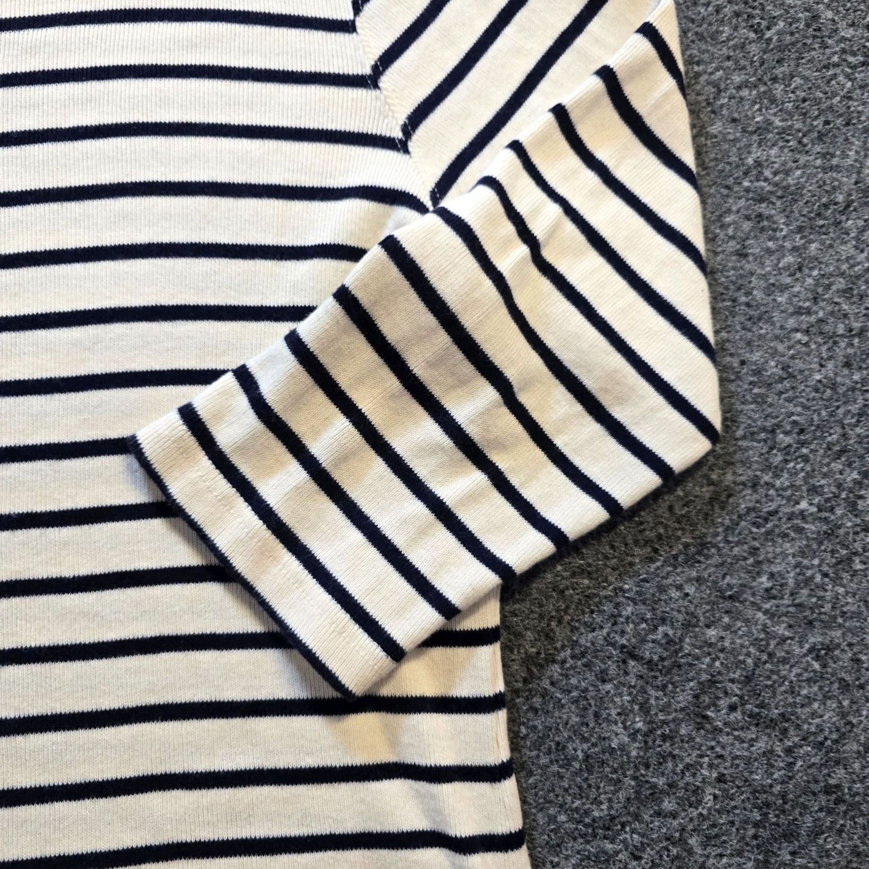 Vintage LL Bean Sweater Womens Size 1X White Blue Stripe Boat Neck Pullover Knit Cotton 3/4 Sleeve Casual Mens Womens Girls Boys Size XL / US 12-14 / IT 48-50 - 3 Thumbnail