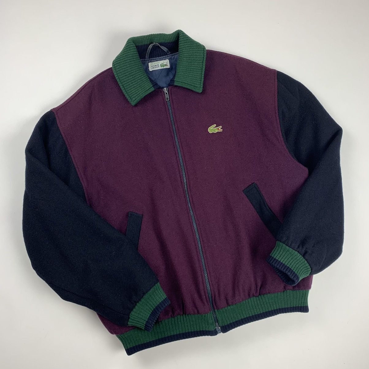 image of Chemise Lacoste Wool Bomber Jacket in Violet, Men's (Size Large)