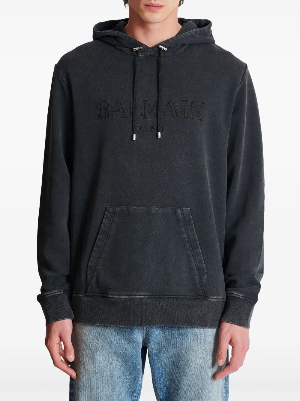 Balmain o1y0426 Logo Hoodie in Dark Gray Size US M / EU 48-50 / 2 - 5 Thumbnail