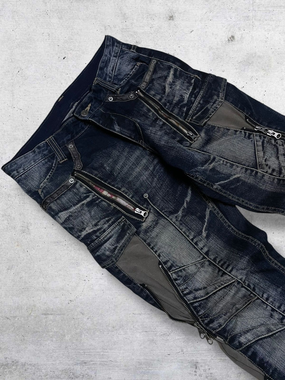 PPFM PPFM RECONSTRUCTED MULTIZIP ICONIC JAPAN DESIGNER 90S DENIM Size US 31 - 5 Thumbnail