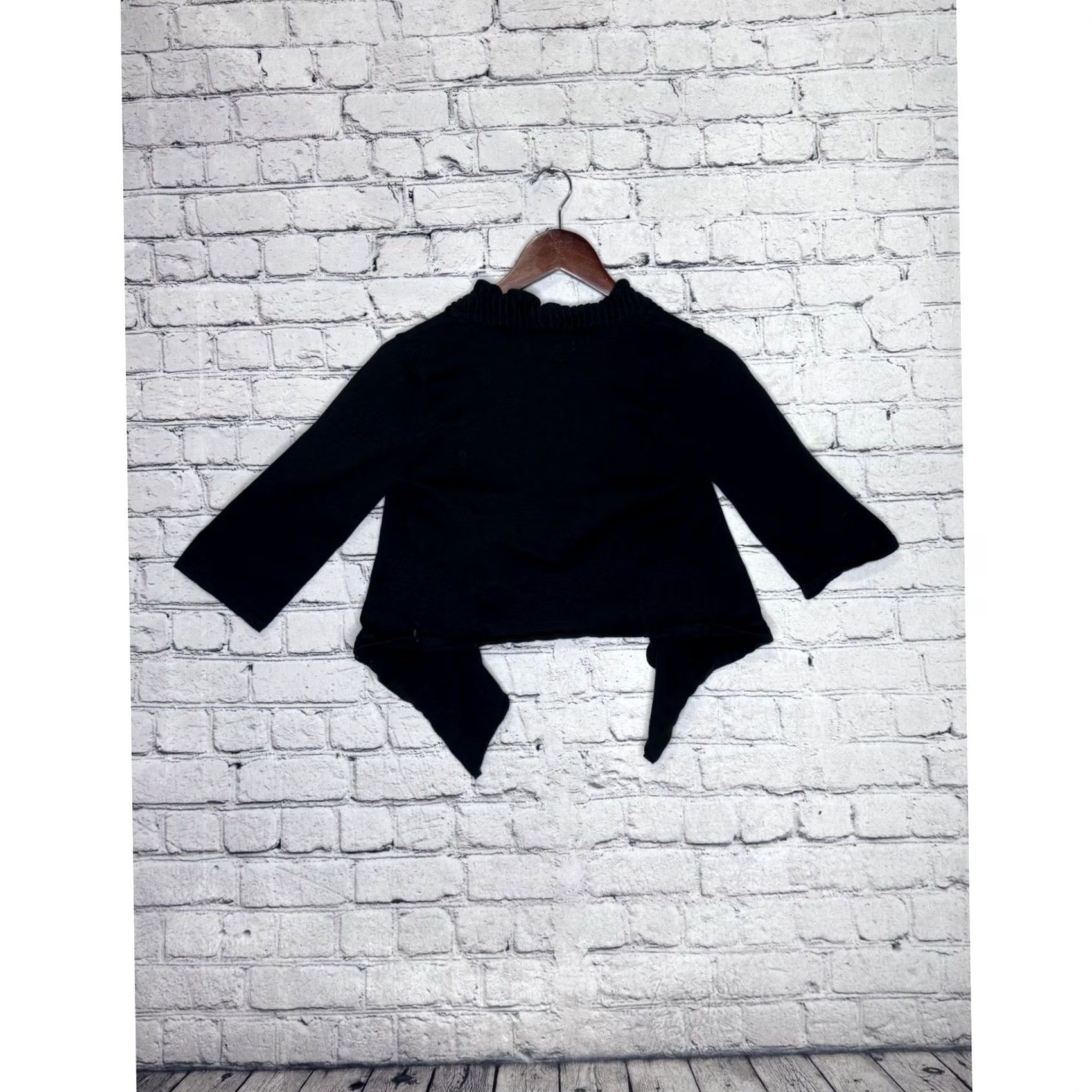 DKNY DKNY Black Open Front Waterfall Cardigan Sweater XL Womens Size XL / US 12-14 / IT 48-50 - 4 Thumbnail