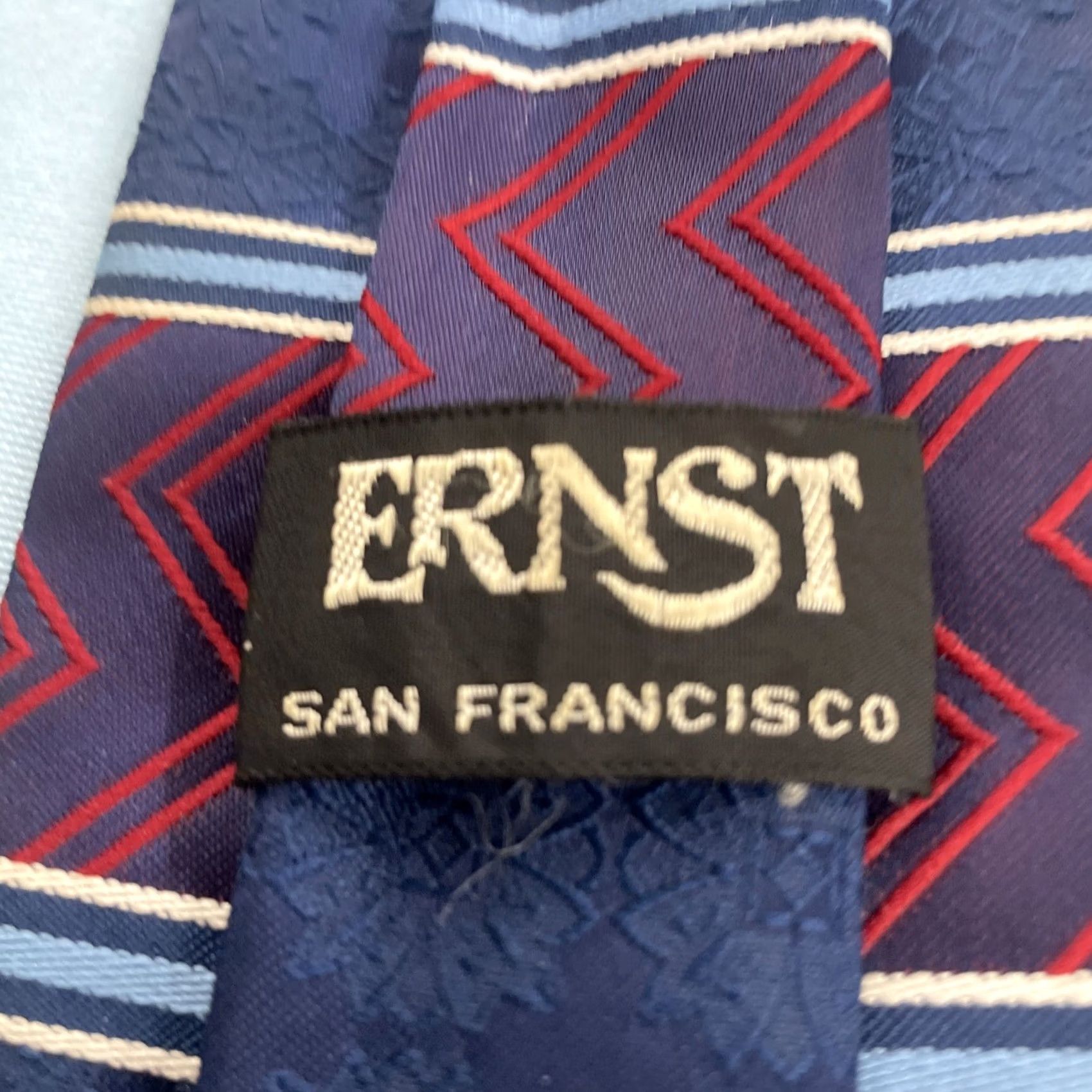 MCM Vtg 60s Ernst Square End NeckTie Union Mod MCM Aztec Patriot Red White Blue 3x54 Capsule Necktie Size ONE SIZE - 6 Thumbnail